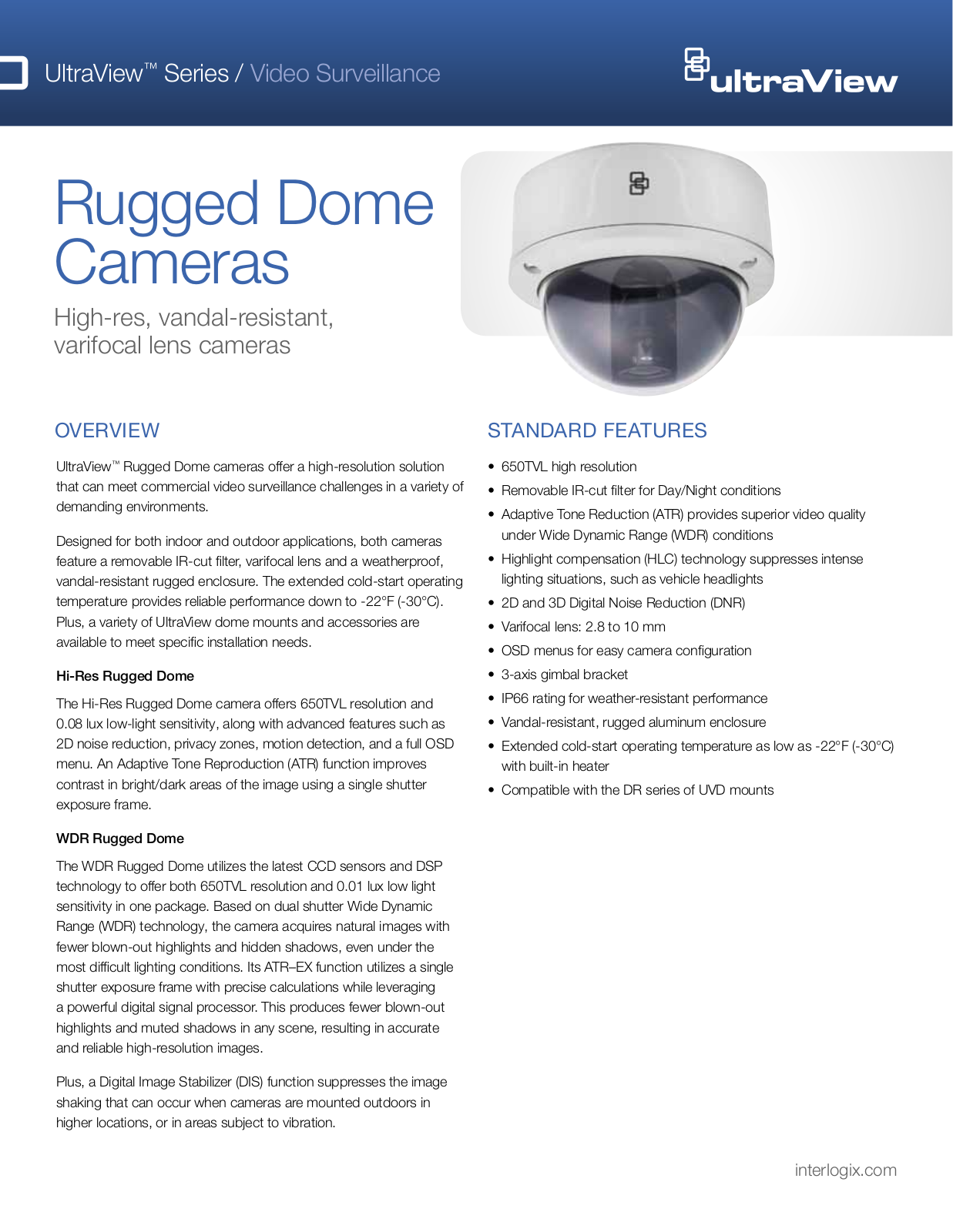 Interlogix UVD-6120VE-2-N, UVD-6130VE-2-N Specsheet