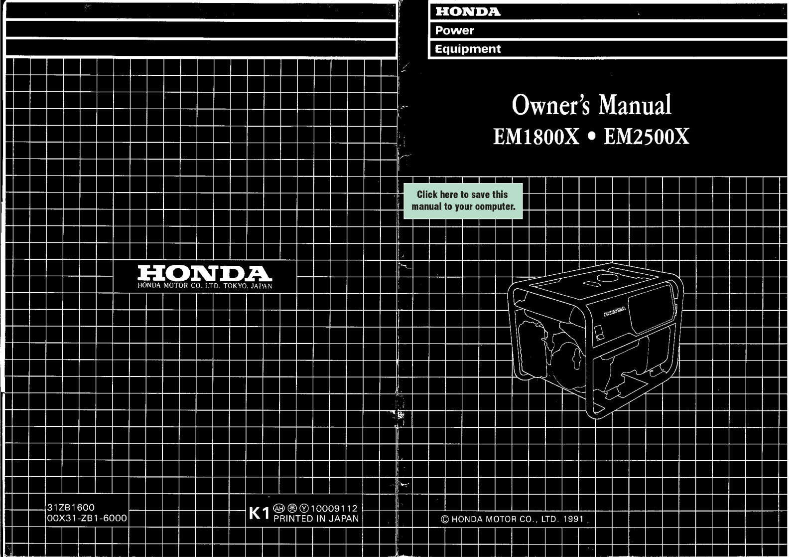 Honda Power Equipment EM2500X, EM1800X User Manual