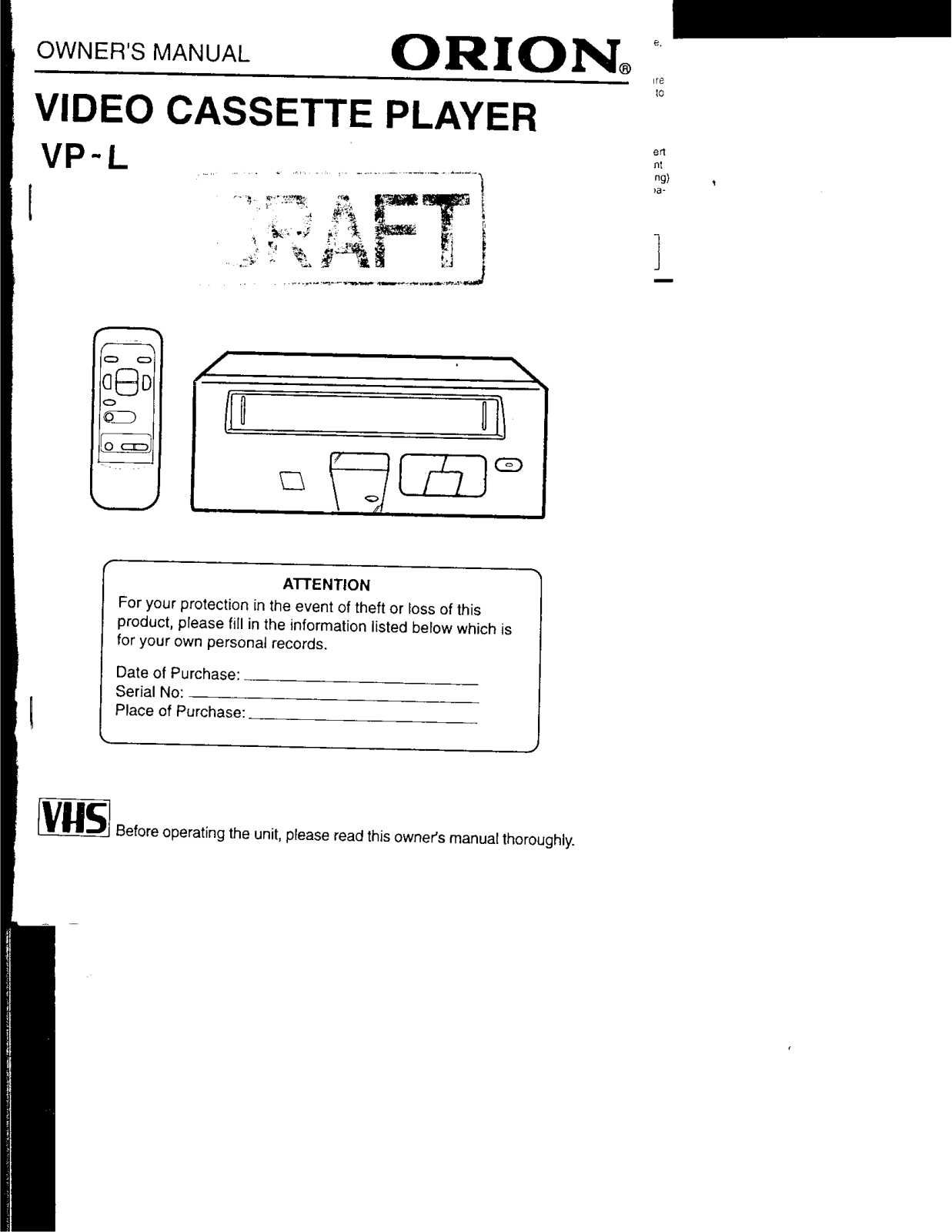 ORION ELECTRIC M4C6A User Manual