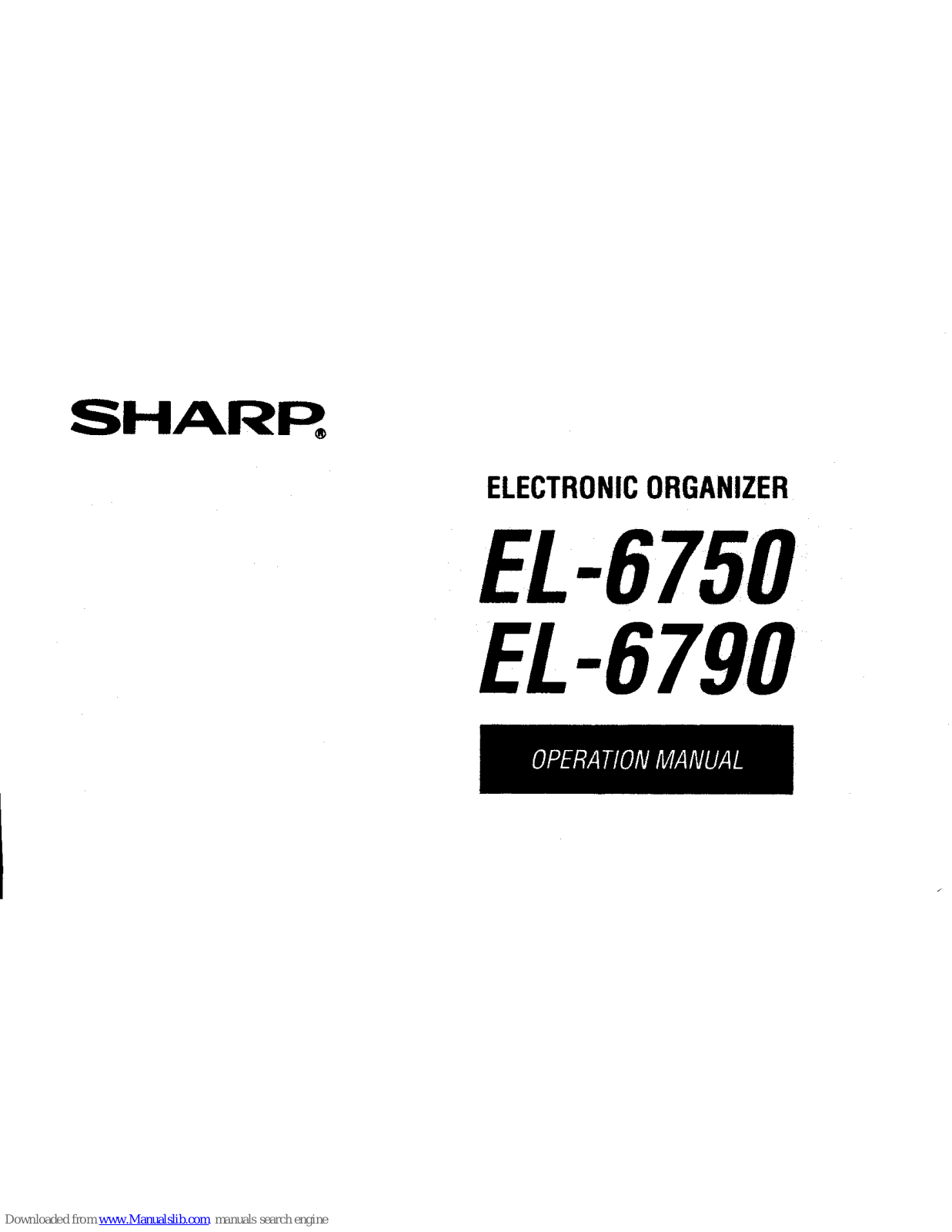 Sharp EL-6750,EL-6790 Operation Manual