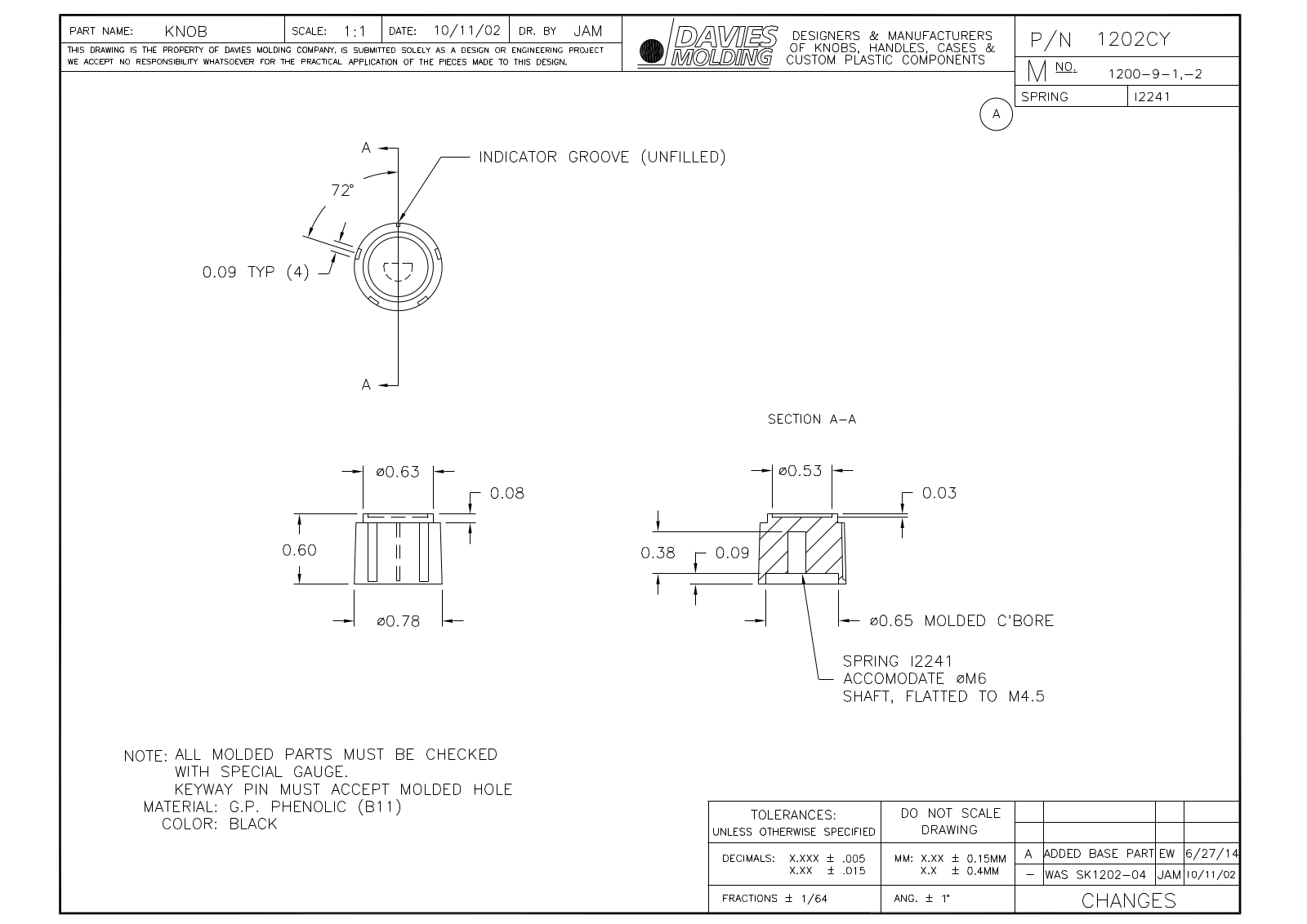 Davies Molding 1202CY Reference Drawing