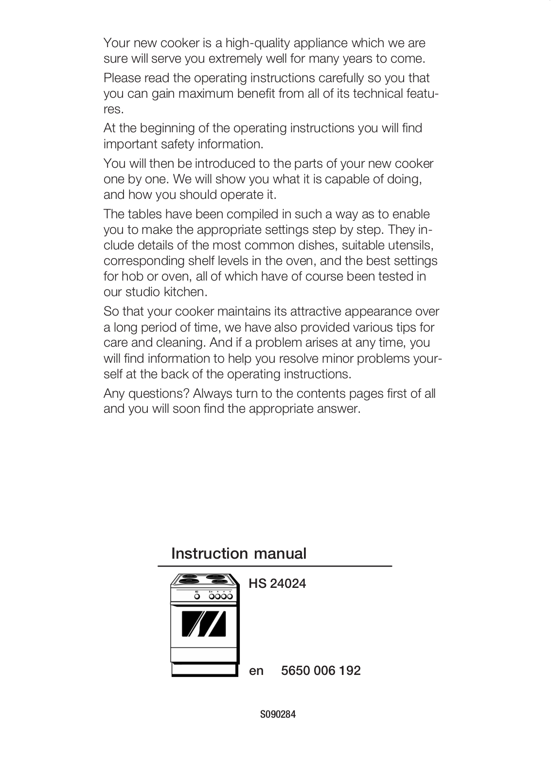 Siemens HS24024 Instructions Manual