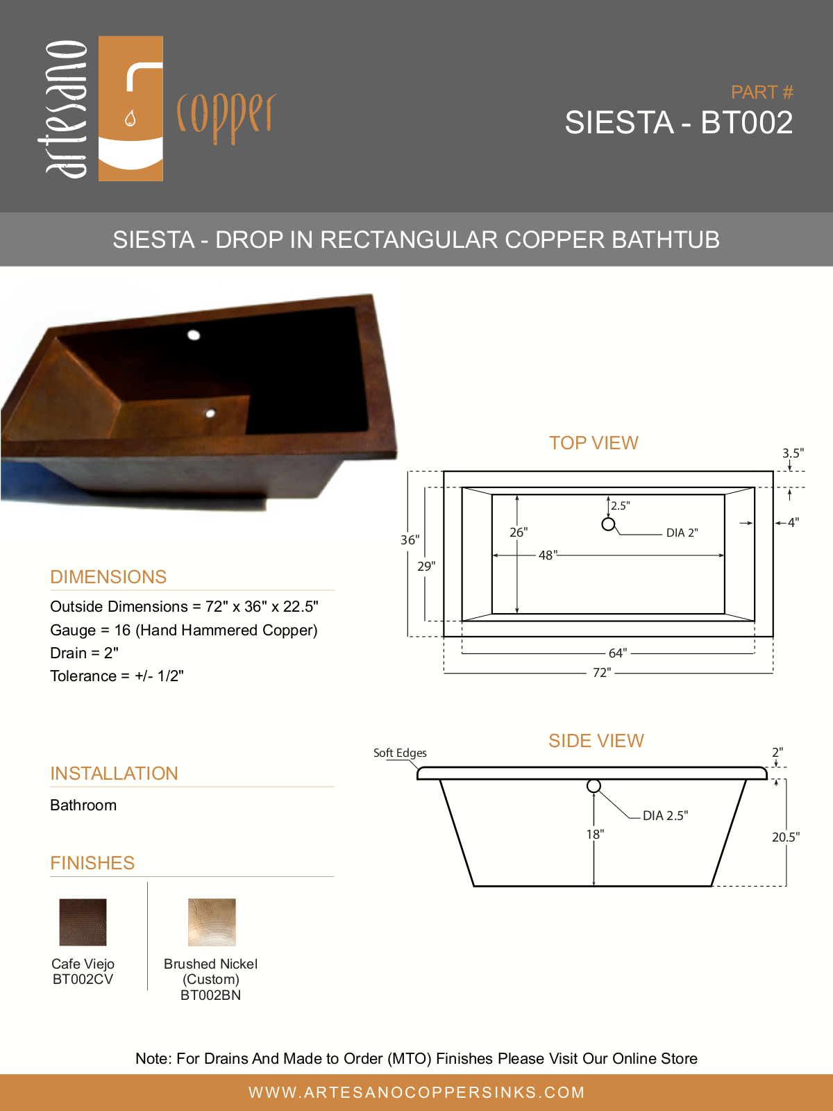 Artesano Design YIPT1086 Specifications - ManualMachine.com