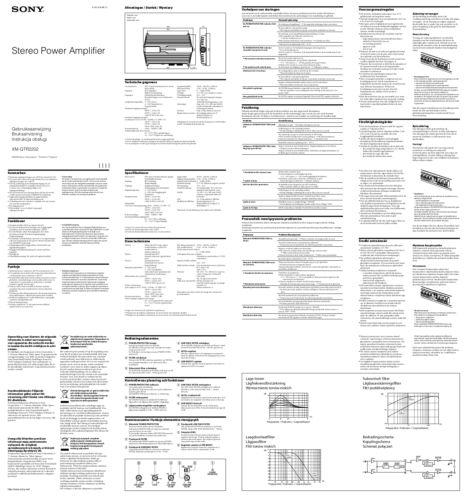 Sony XM-GTR2202 User Manual