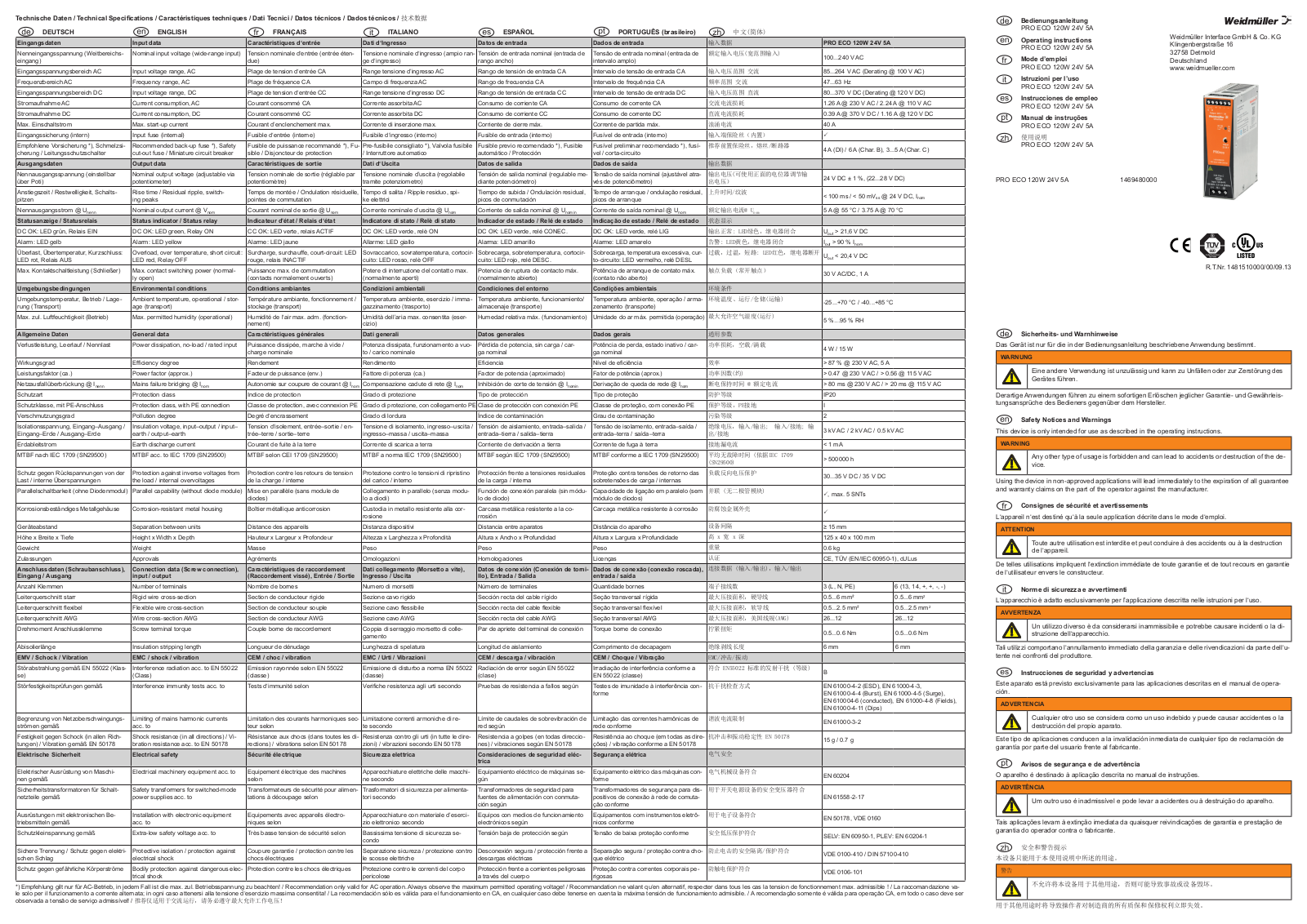 Weidmüller 1469480000 User guide