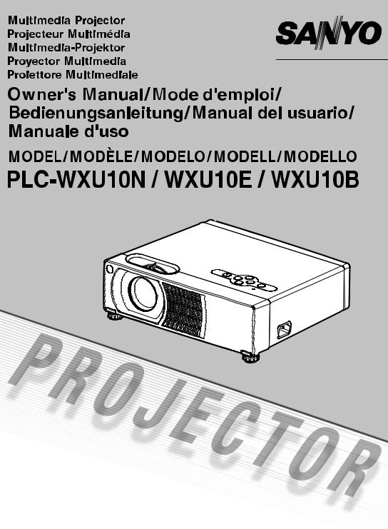 Sanyo PLC-WXU10E, PLC-WXU10B Instruction Manual