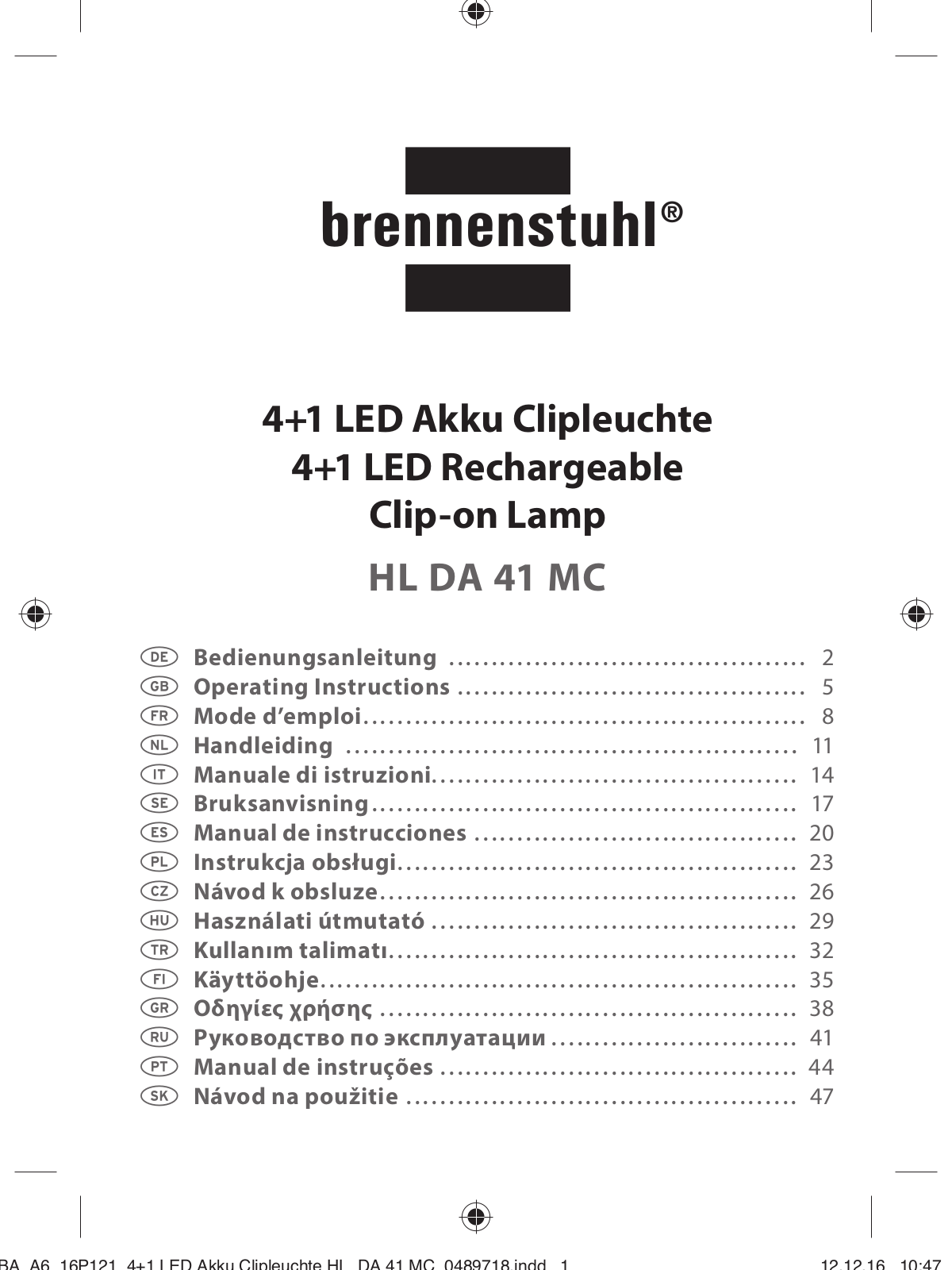 Brennenstuhl HL DA 41 MC User guide