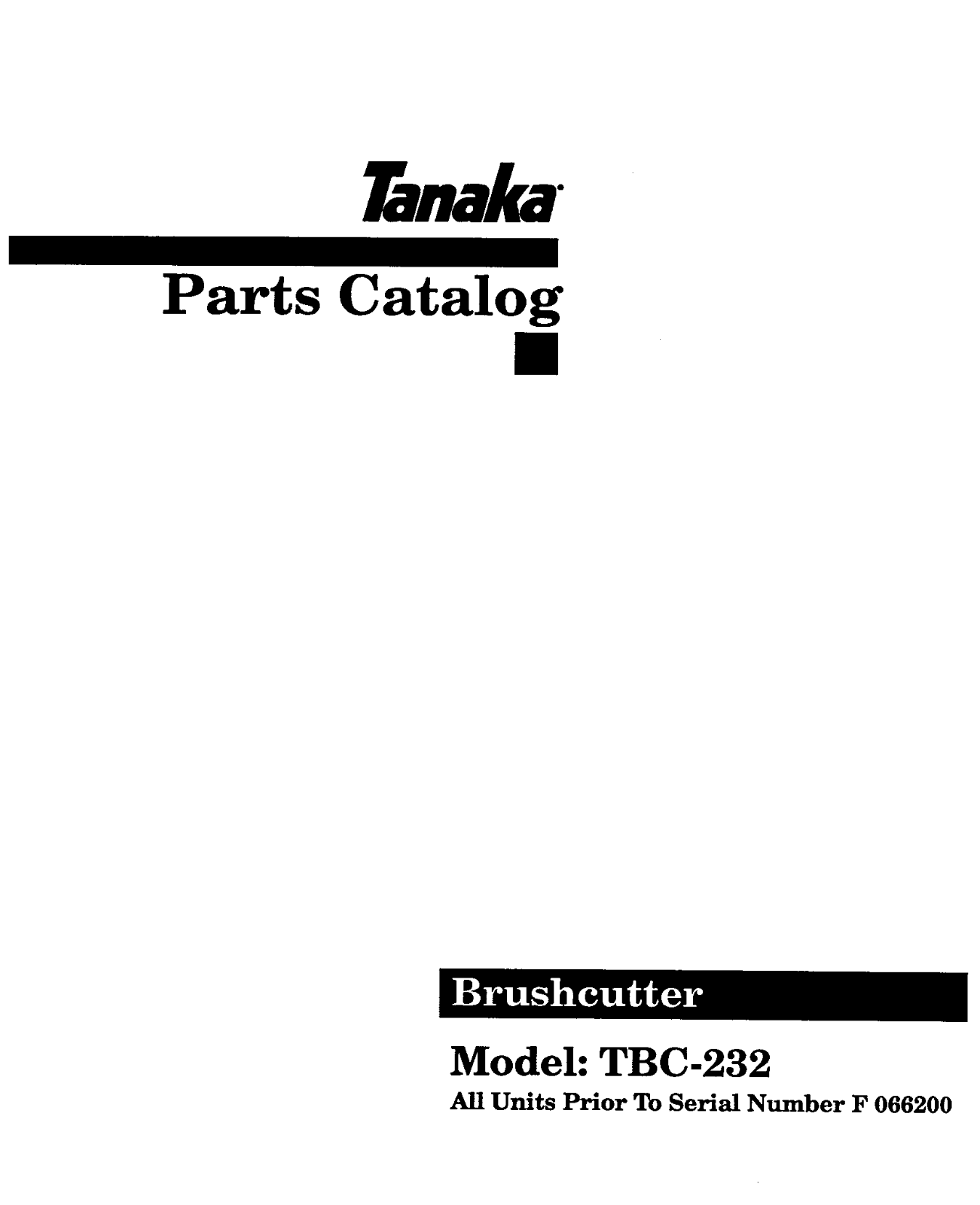 Tanaka TBC-232 User Manual