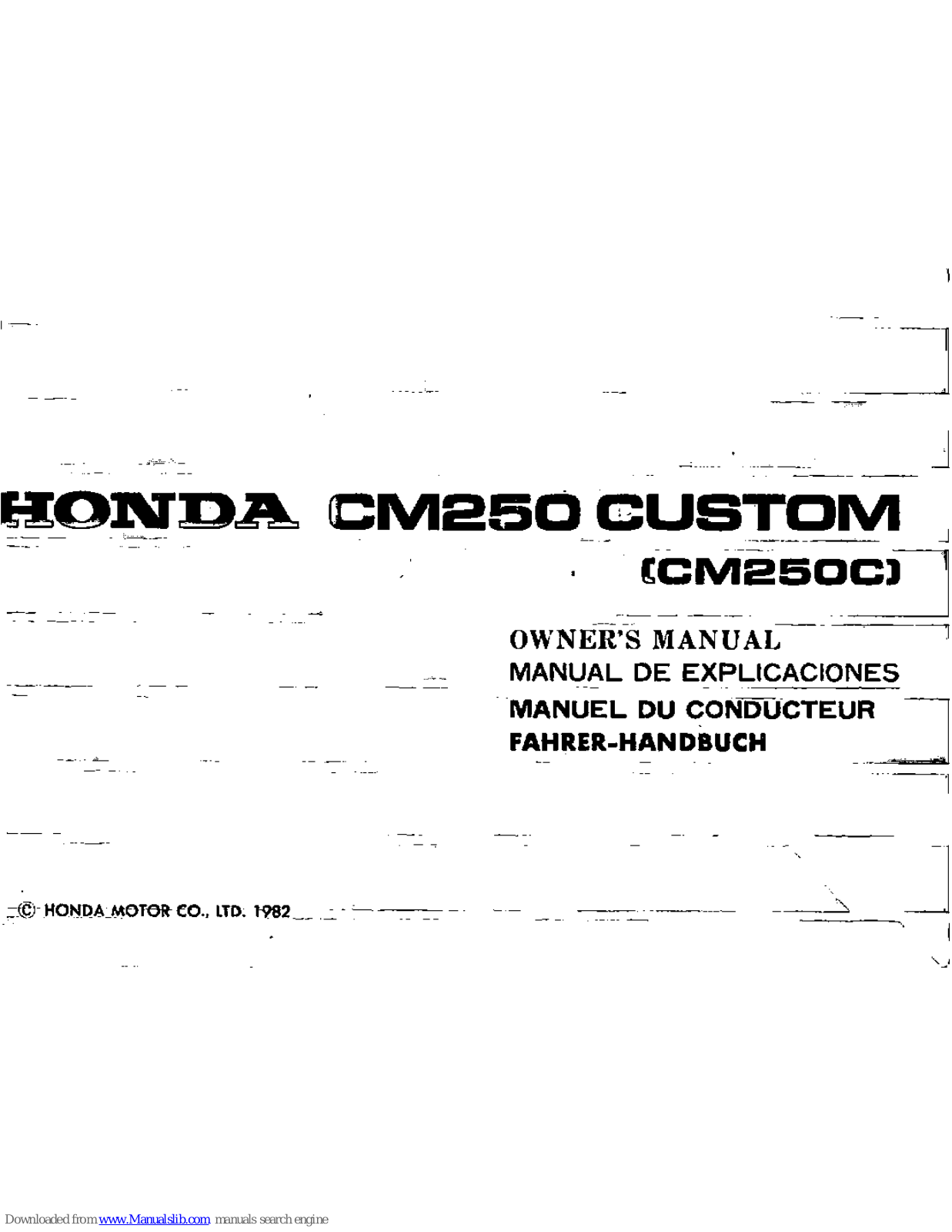 Honda CM250 Custom Owner's Manual