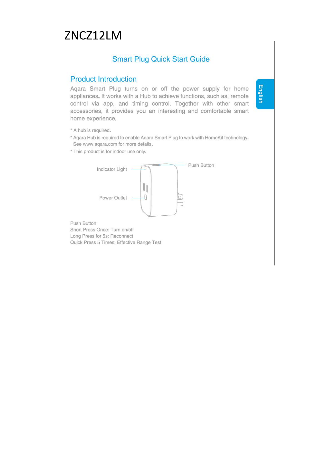 Lumi United Technology ZNCZ12LM Users manual