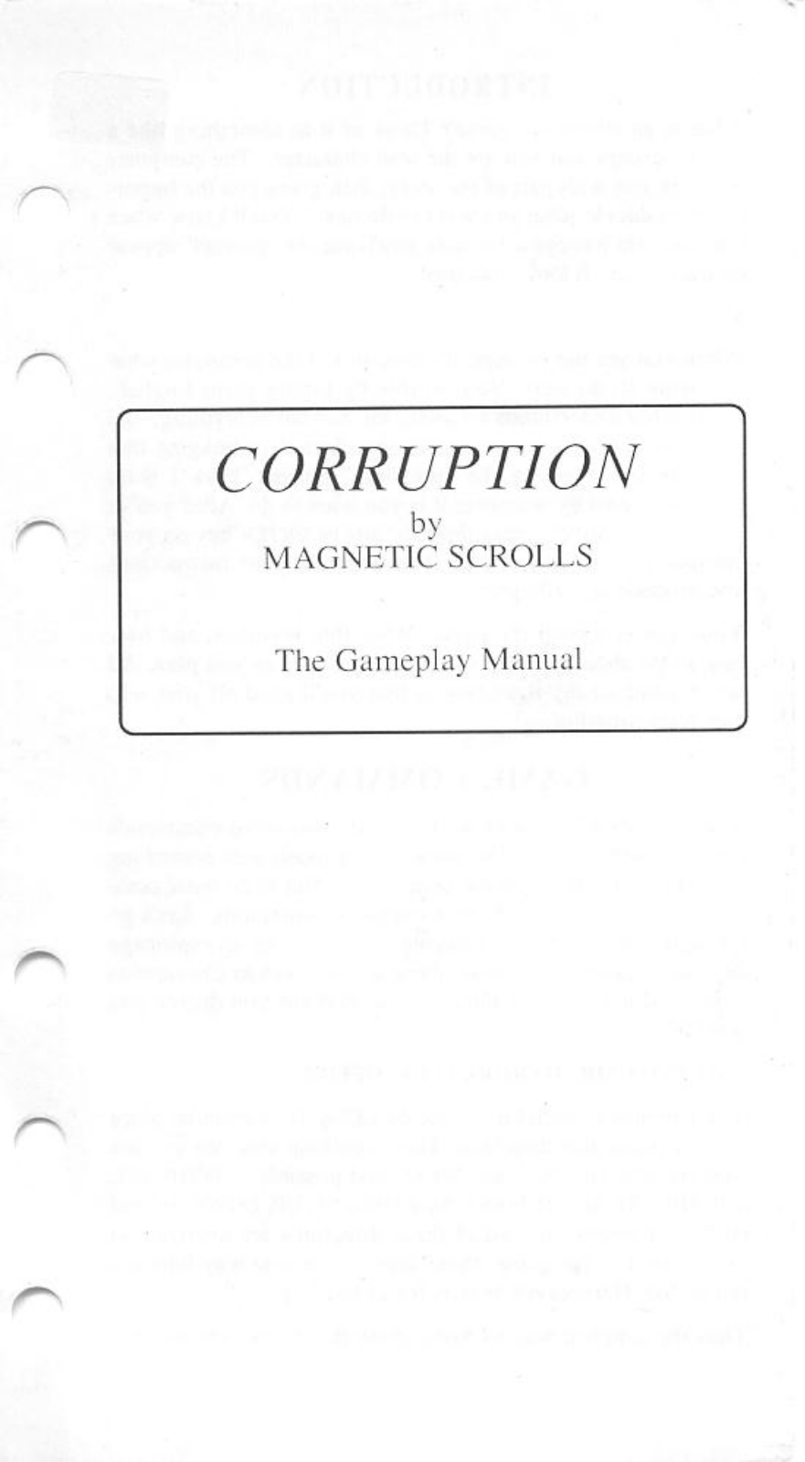 Games PC CORRUPTION User Manual