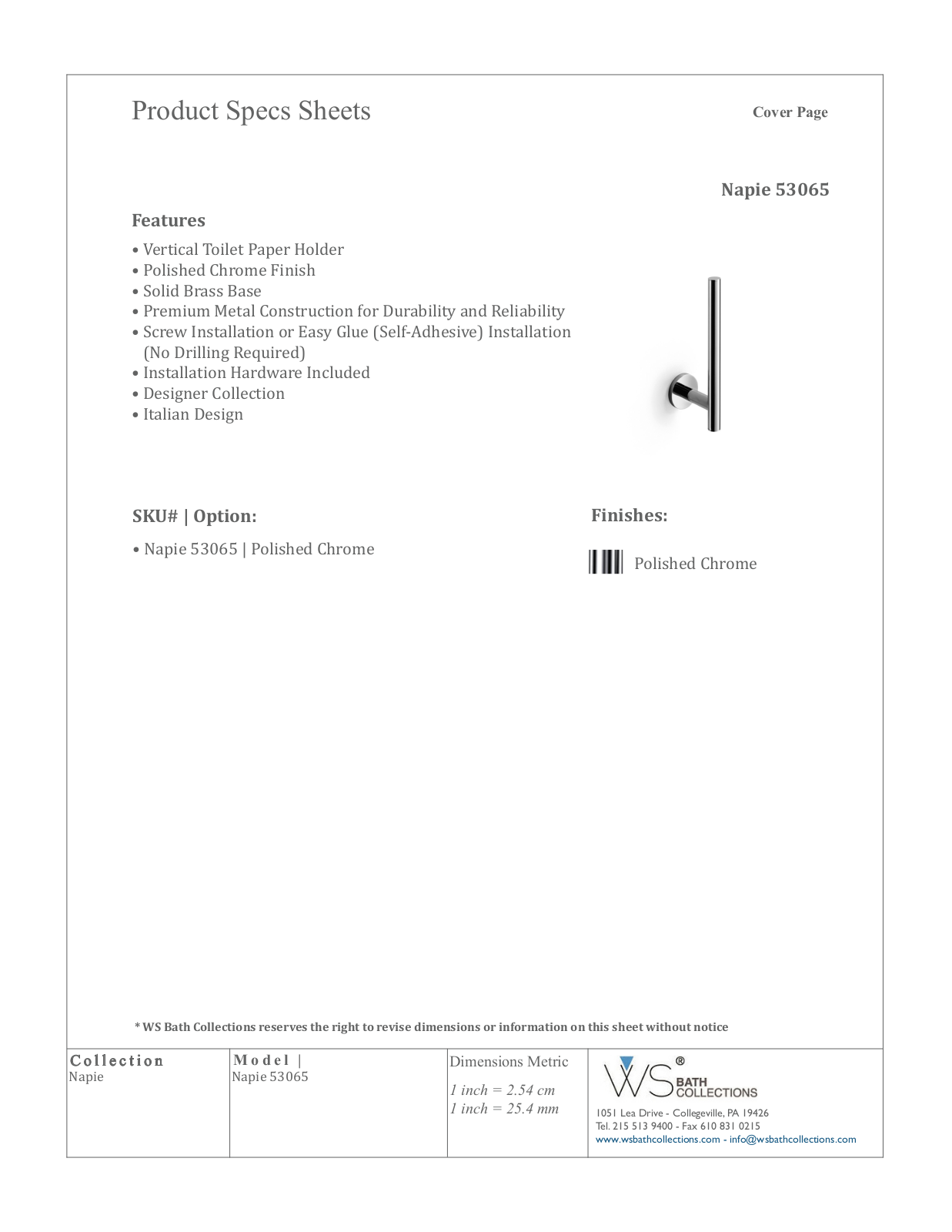 WS Bath Collections WSO3506 Specifications - ManualMachine.com