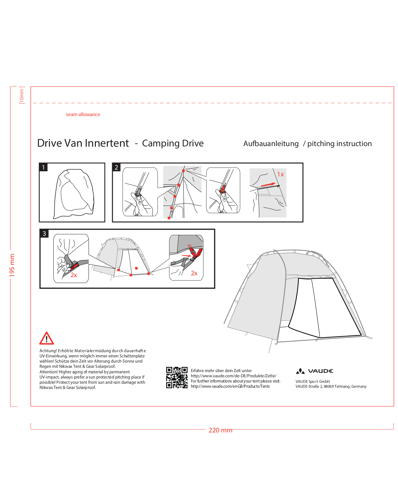 Vaude Drive Van Innertent User guide - ManualMachine.com