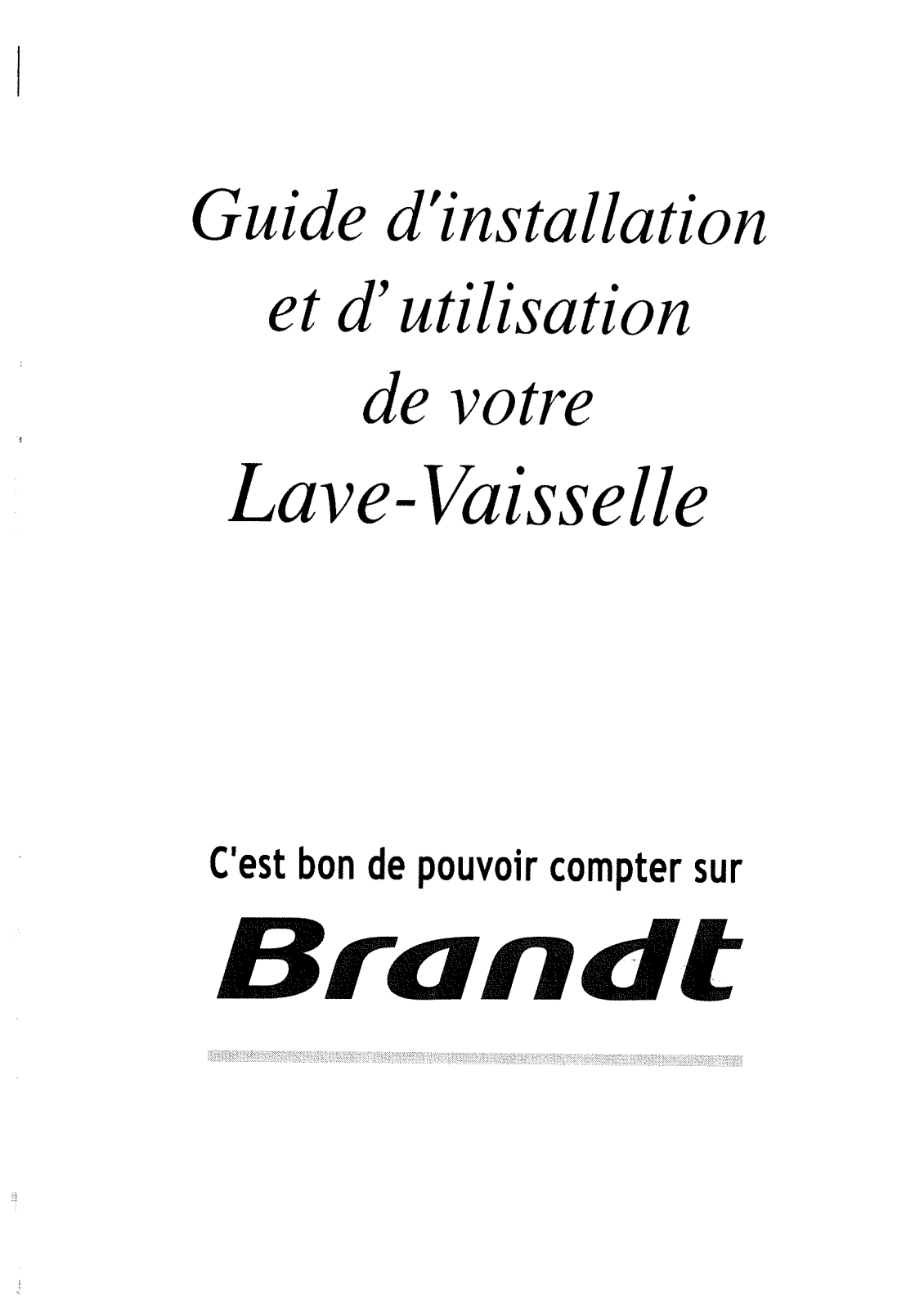 BRANDT P3613D User Manual