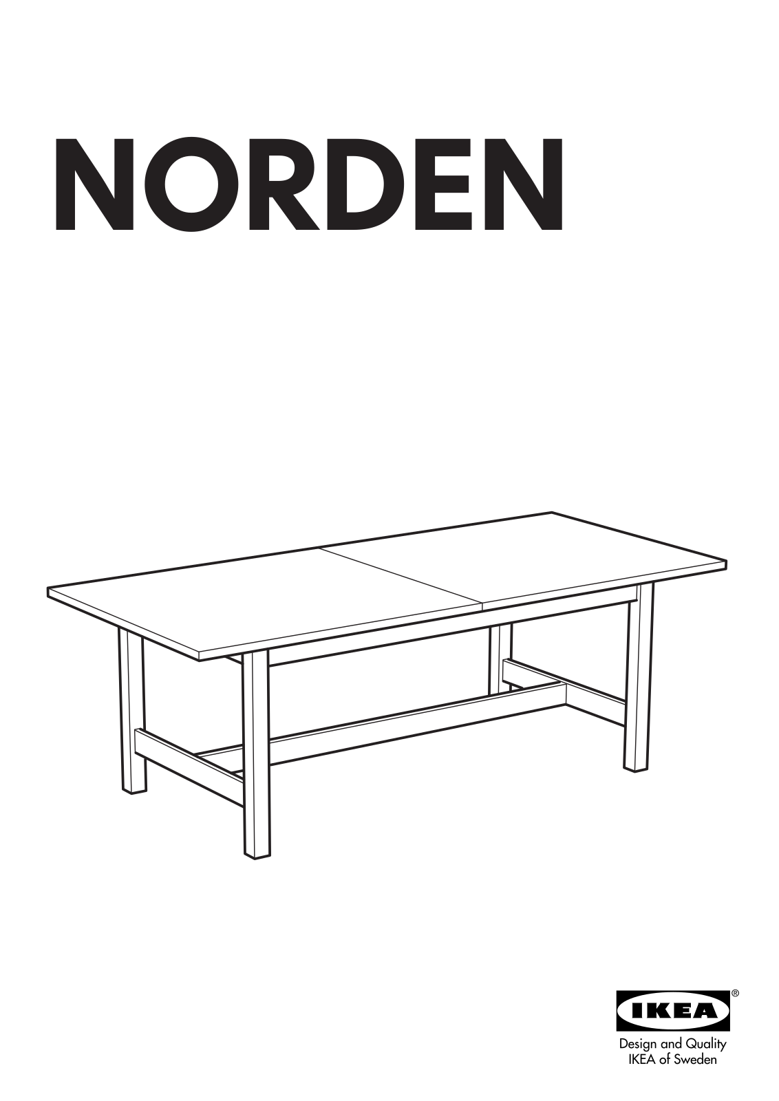 IKEA NORDEN DINING TABLE 87/105X39