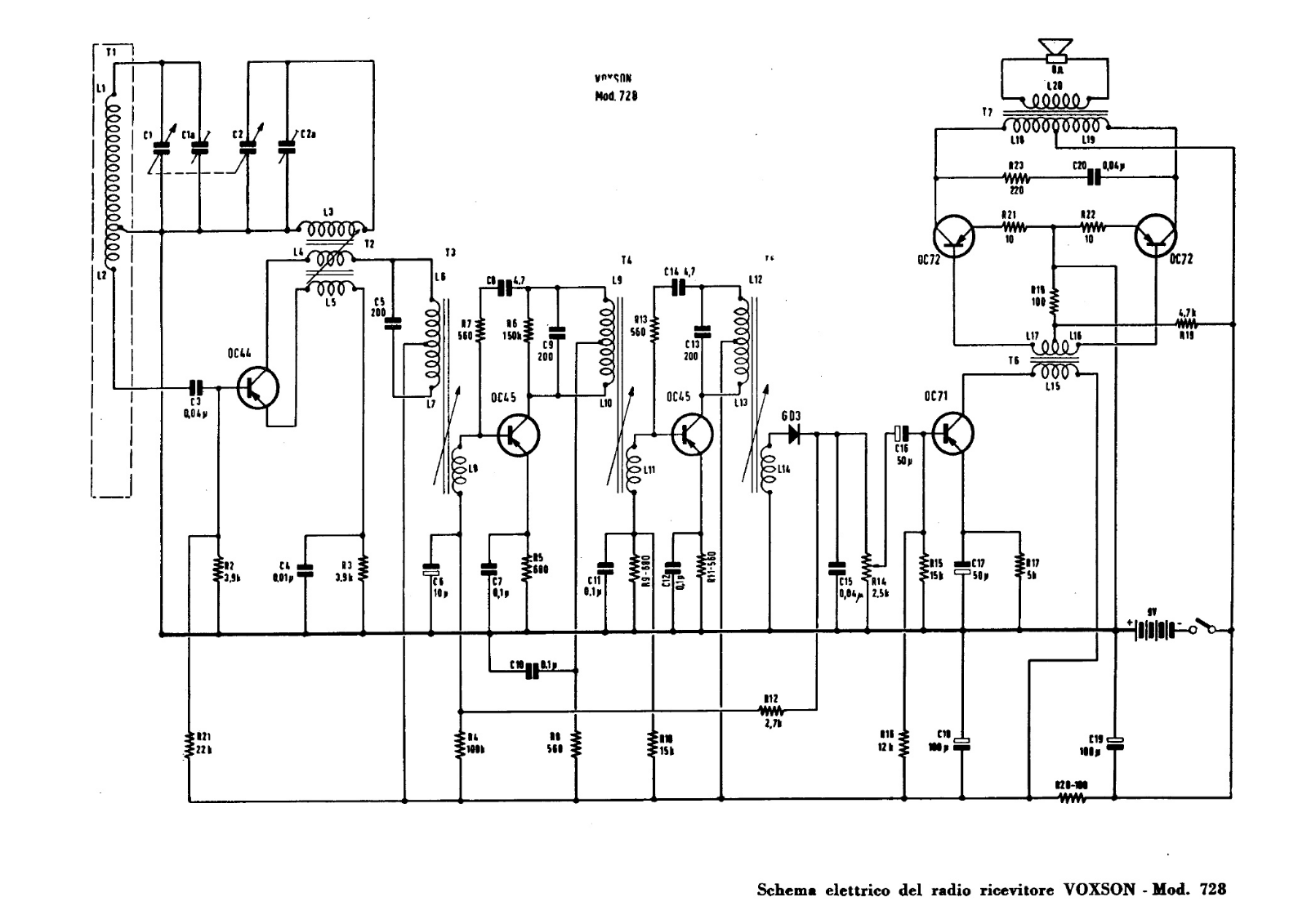 Voxson 728 schematic