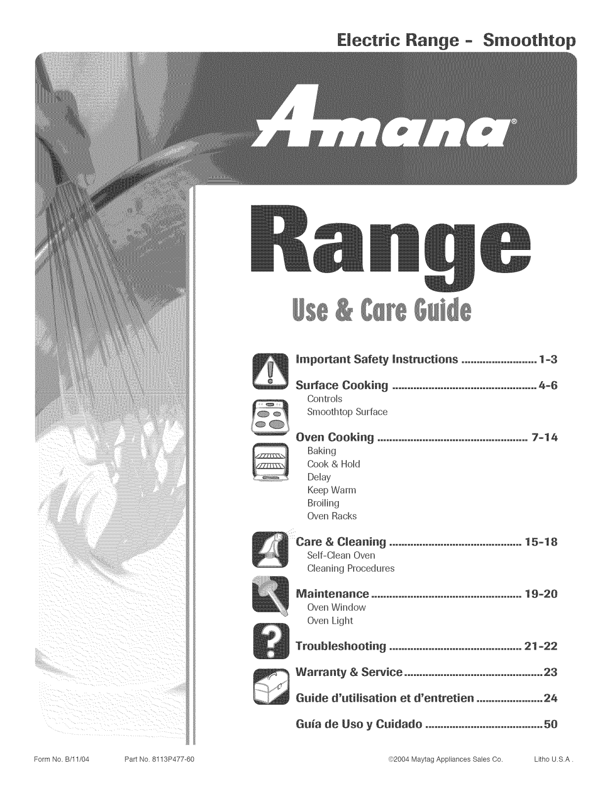 Amana AER5511AAB, AER5511AAW, AER5511AAQ Owner’s Manual