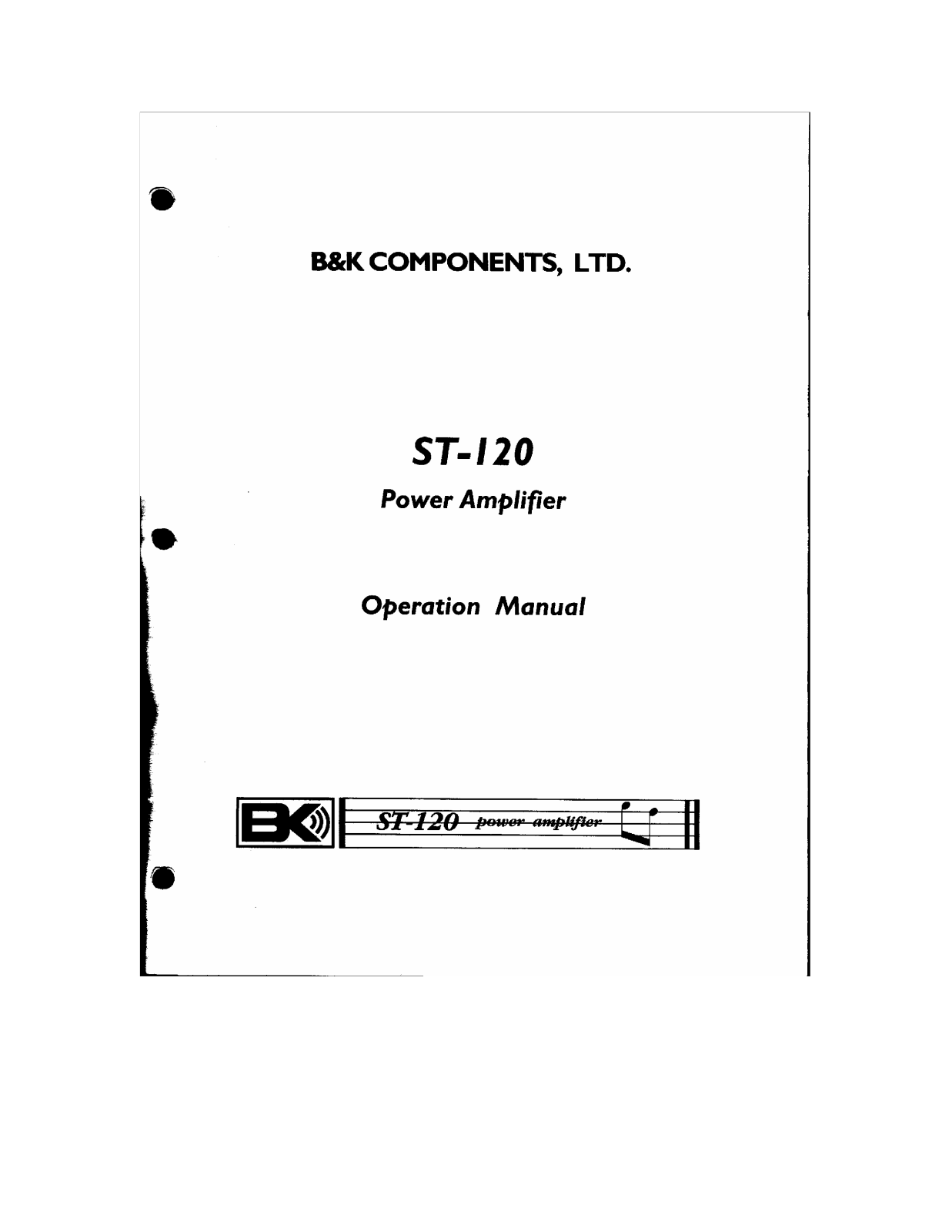 B&K ST-120 User Manual