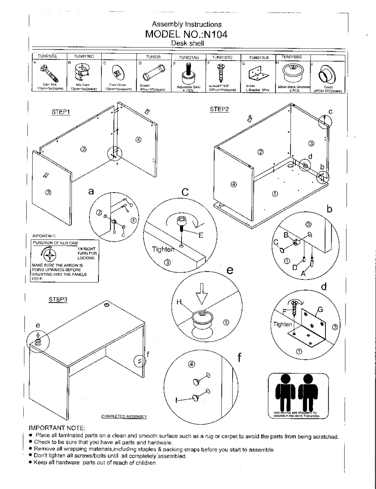 Boss N104M Assembly Guide