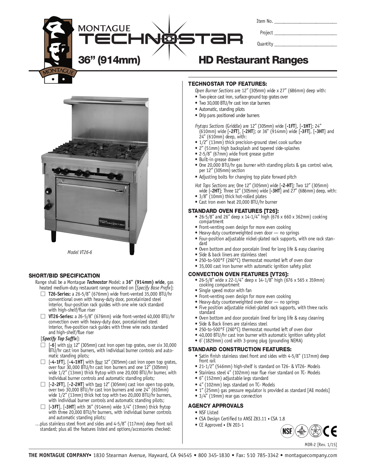 Montague T26-2-2FT User Manual