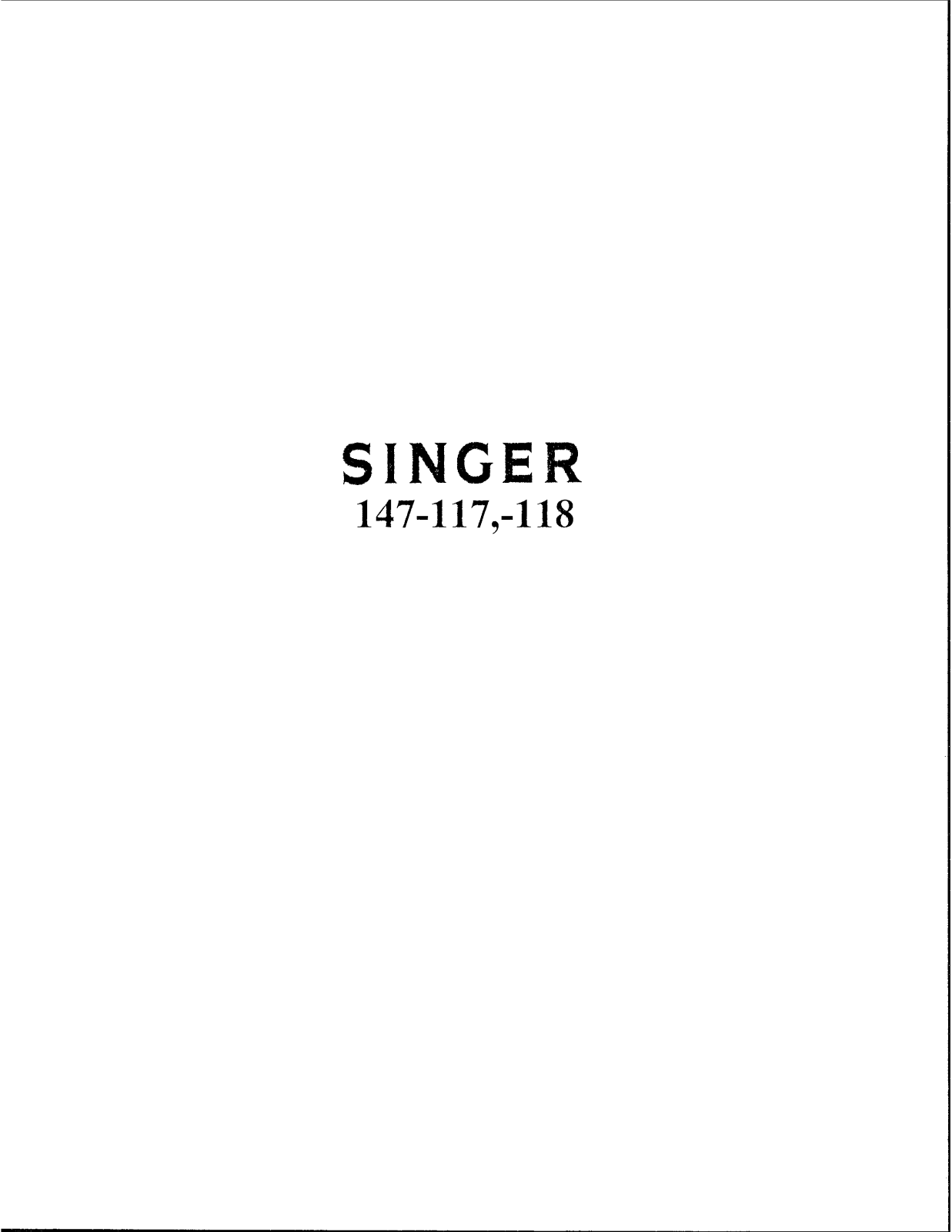 Singer 147-118, 147-117 Operating instructions