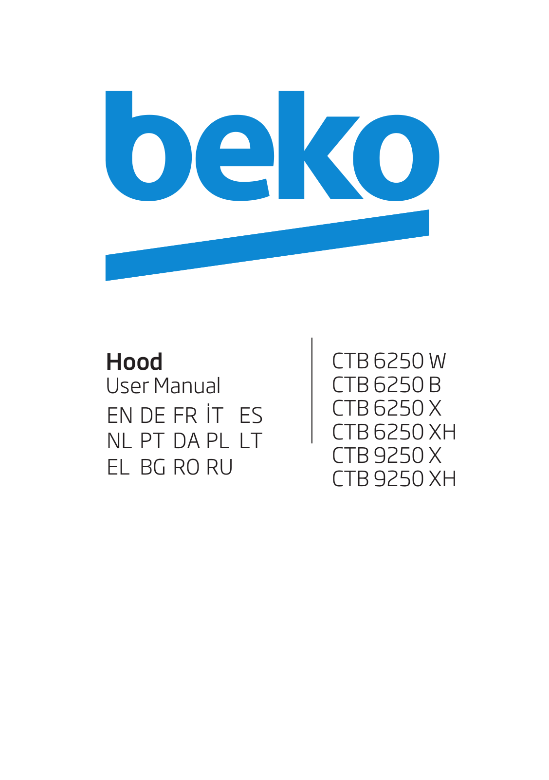 Beko CTB 9250 X, CTB 6250 W User Manual