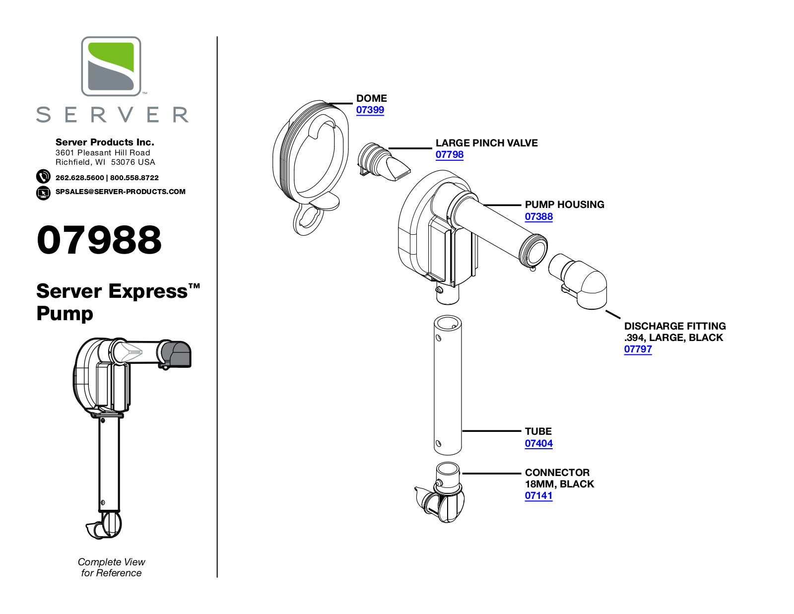 Server 07988 PARTS LIST