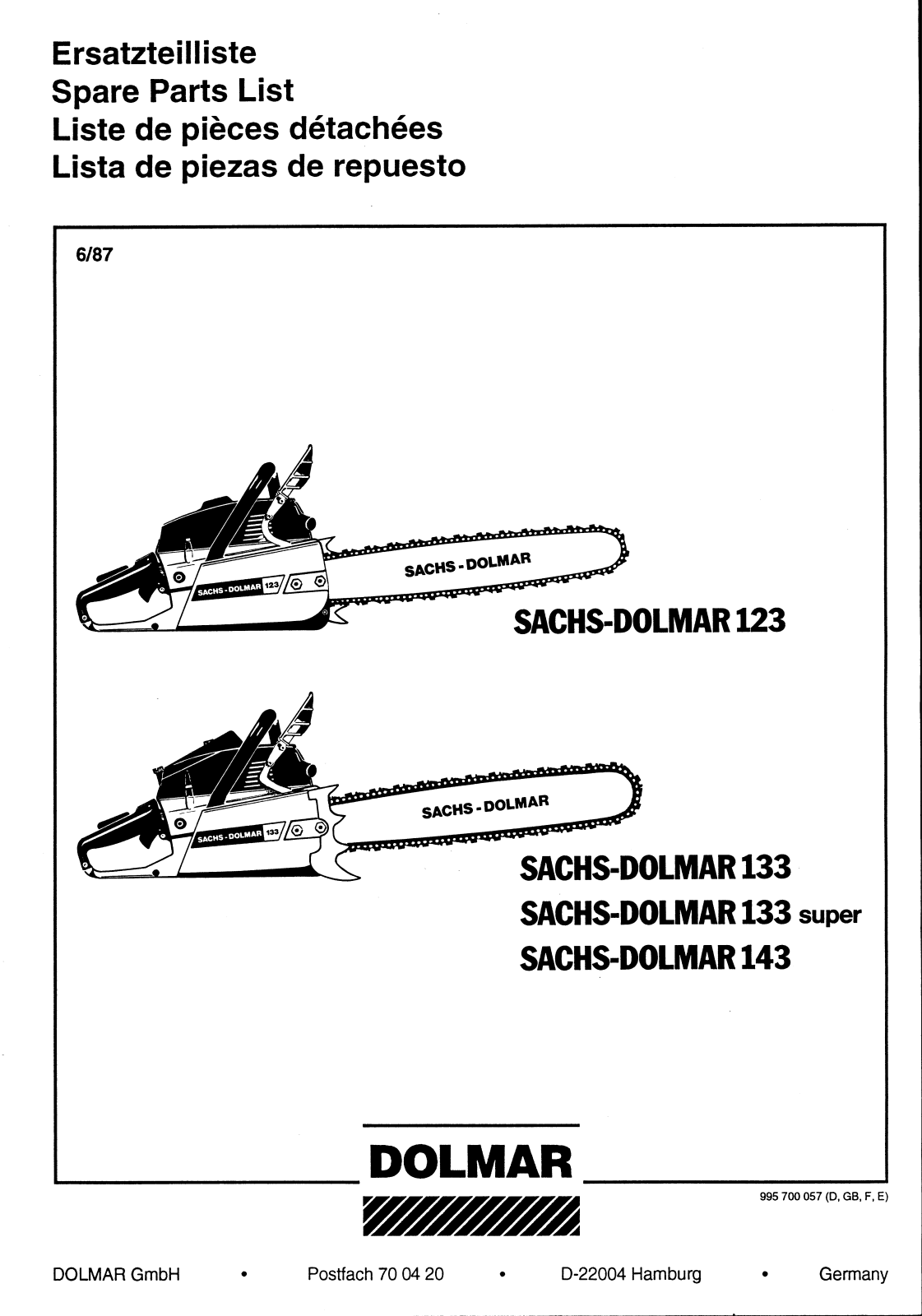 DOLMAR 133 User Manual