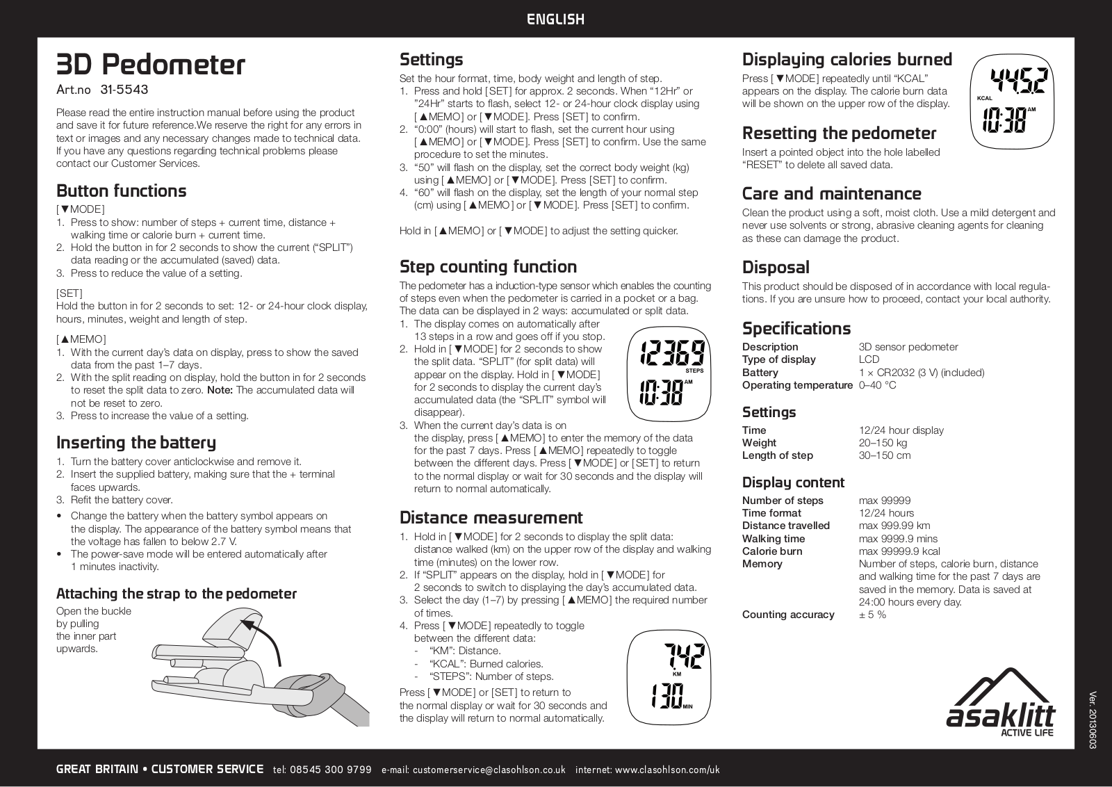 Asaklitt 31-5543 User Manual