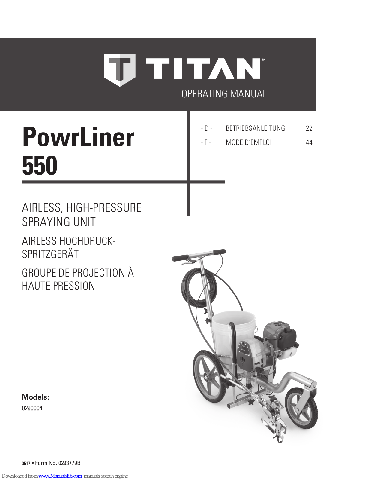 Titan Tool PowrLiner 550, 0290004 Operating Manual