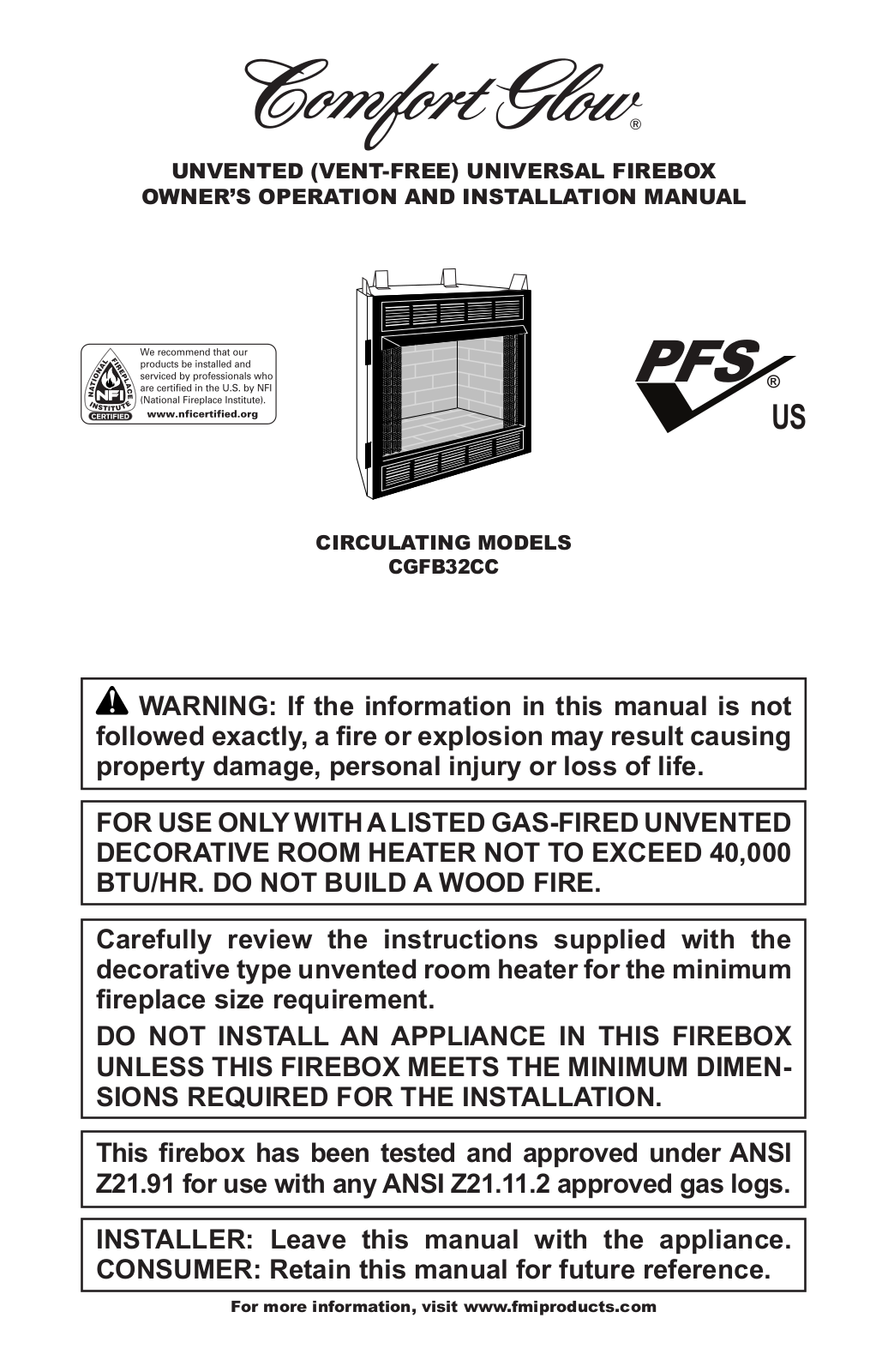 Desa CGFB32CC User Manual