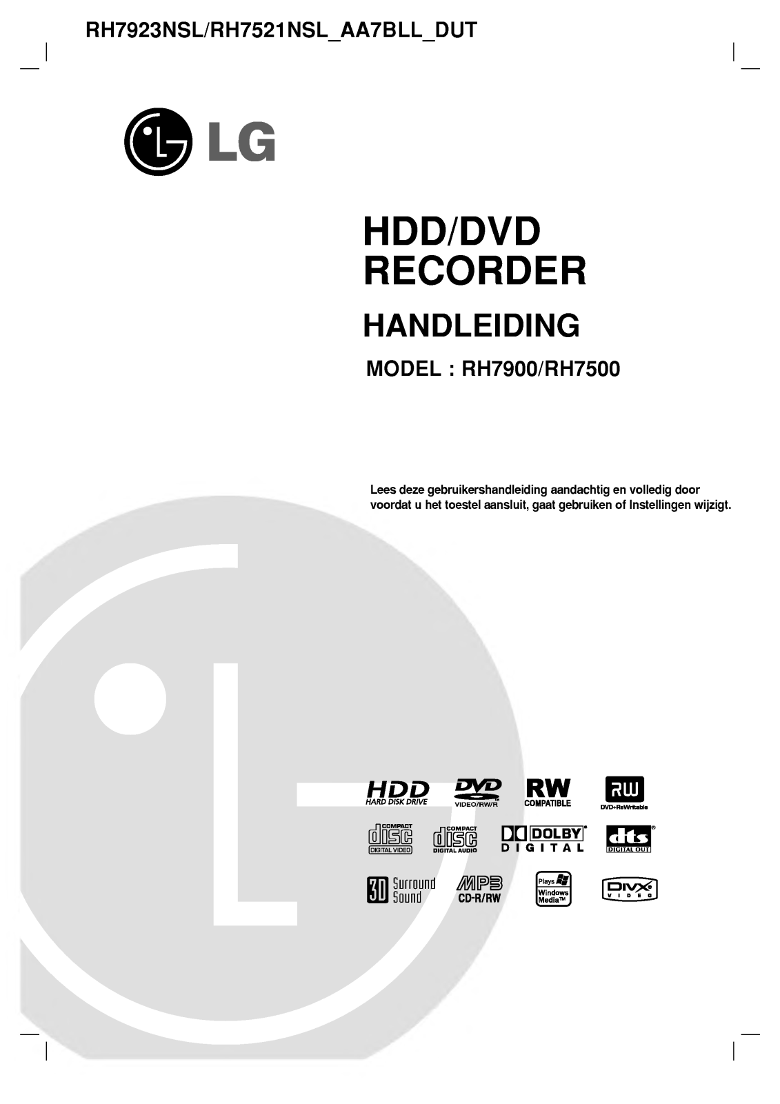 Lg RH7500, RH7900 User Manual