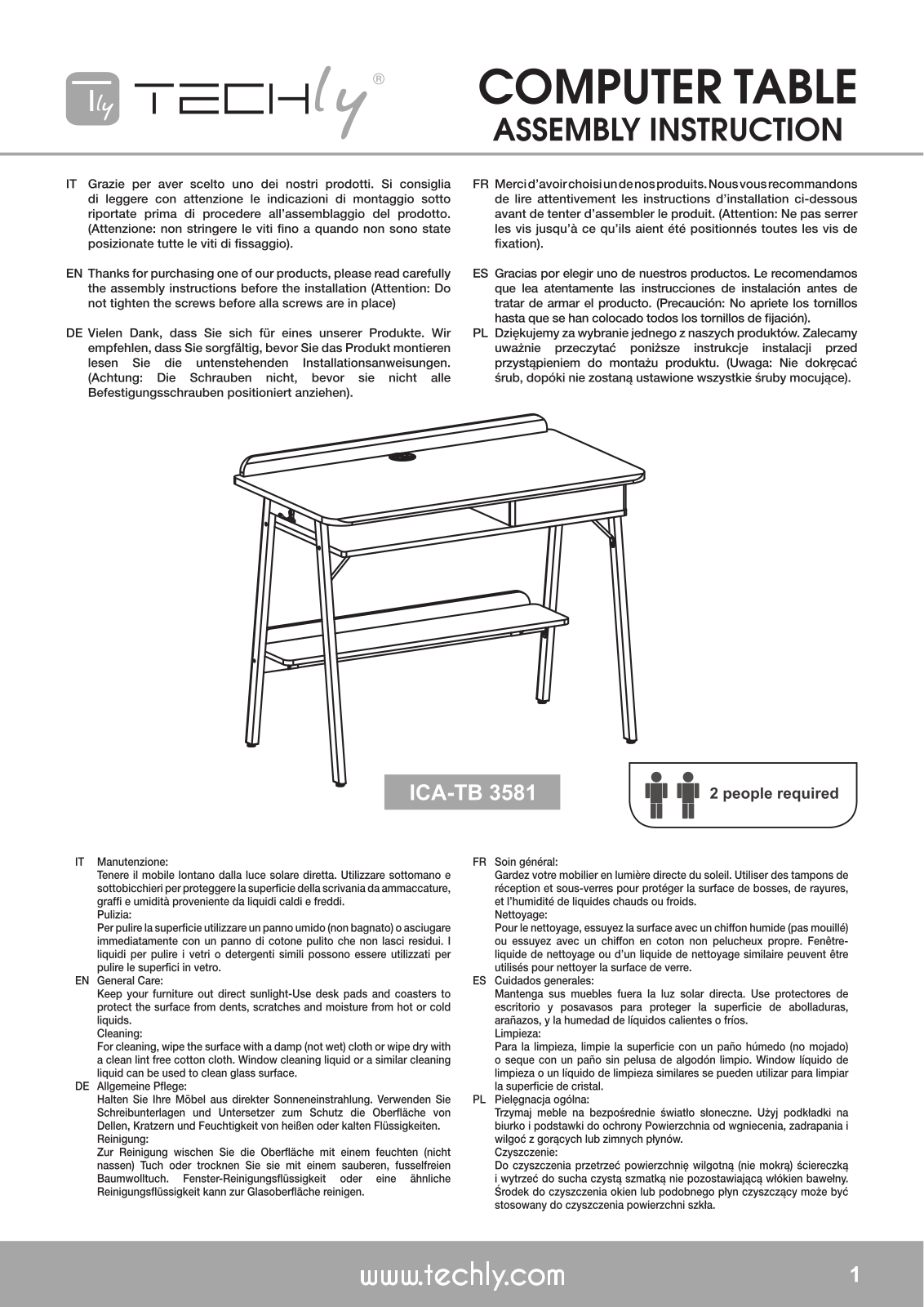 Techly ICA-TB 3581 Assembly Instruction