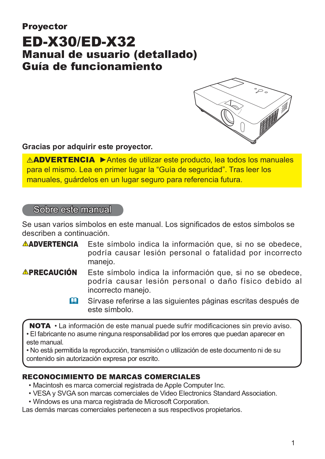 Hitachi ED-X32EP, ED-X30EP User Manual