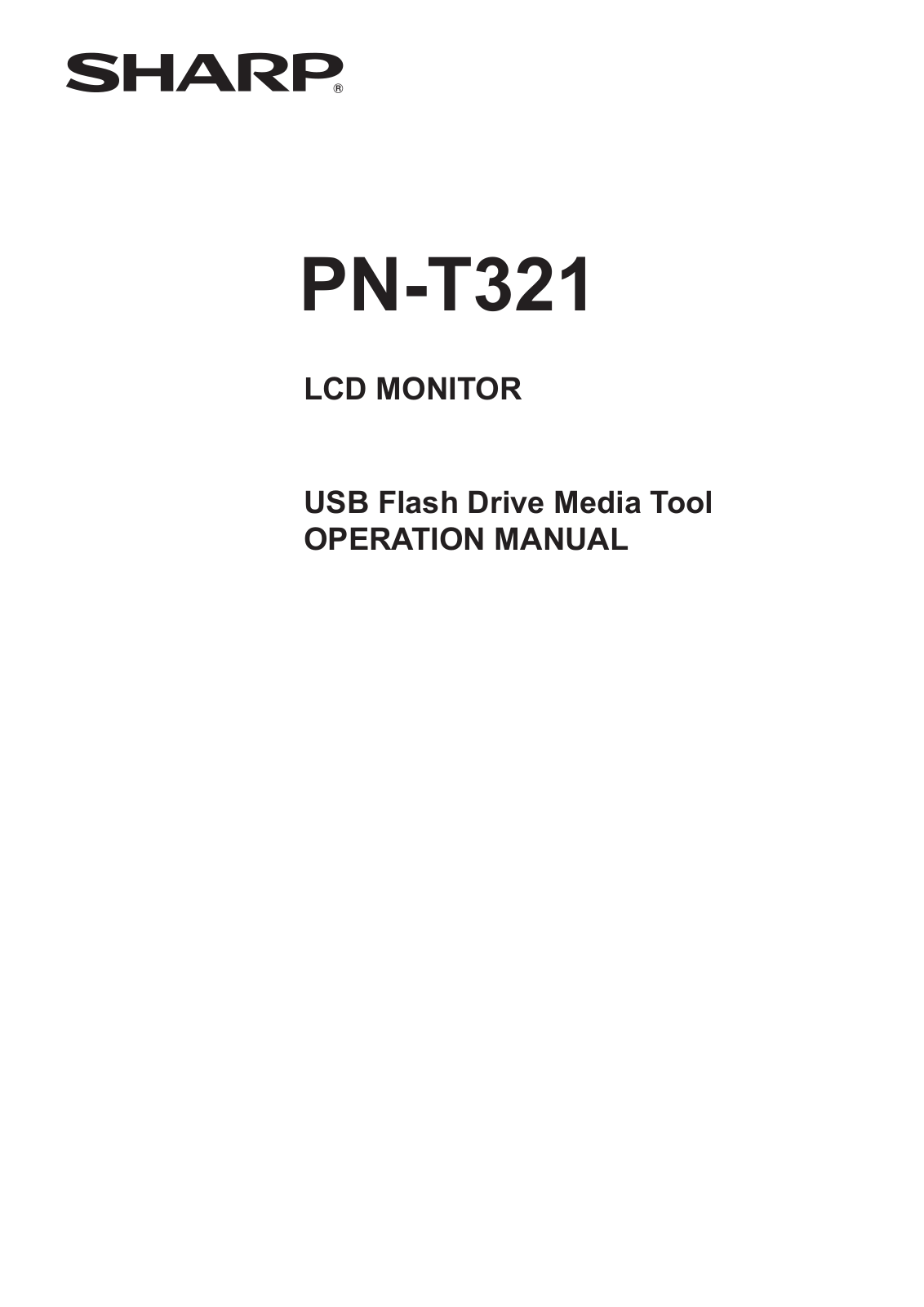 Sharp PN-T321 User Manual