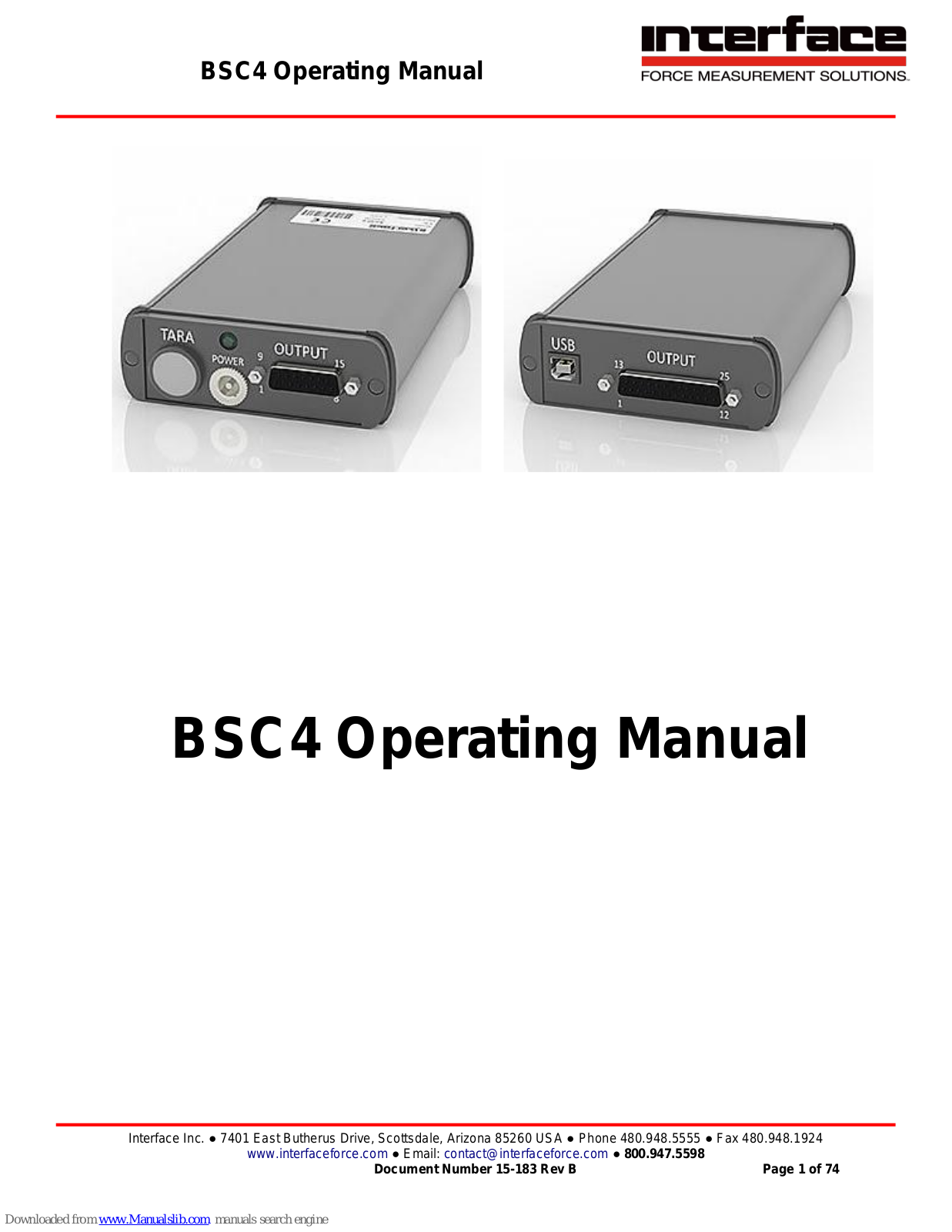 Interface BSC4 Operating Manual - ManualMachine.com