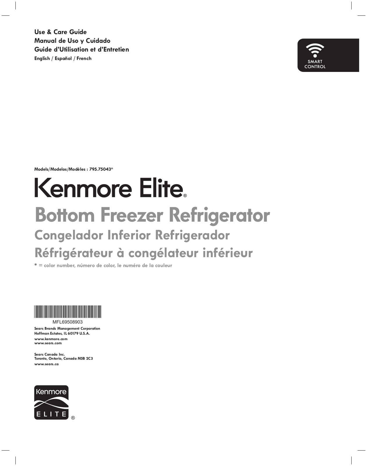 Kenmore Elite 795.75043 User Manual