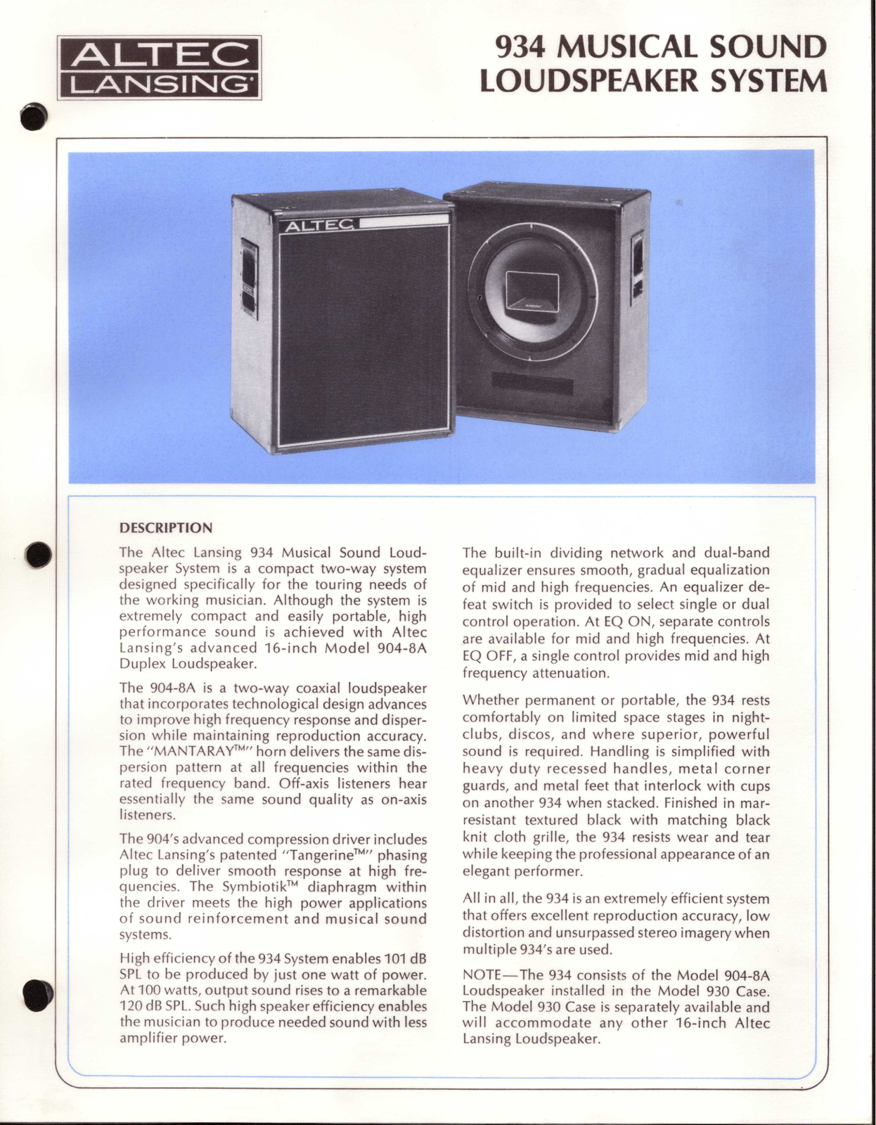 Altec lansing 934 User Manual