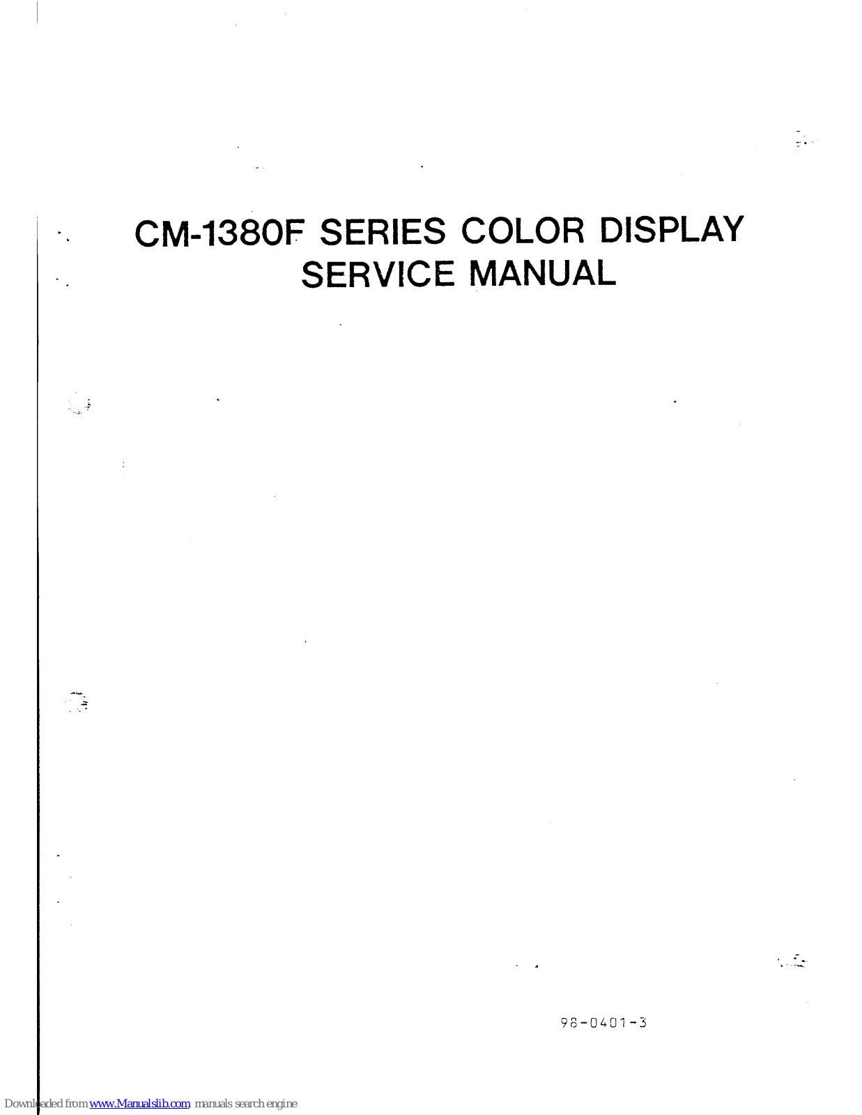 Tatung Decca CM-1380F Series Service Manual