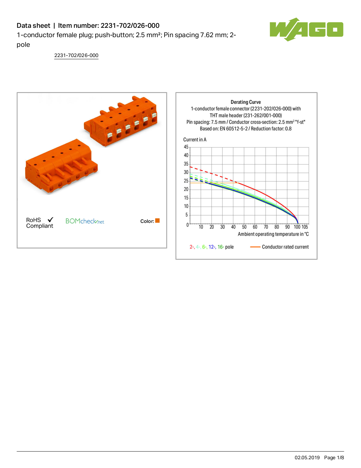 Wago 2231-702/026-000 Data Sheet