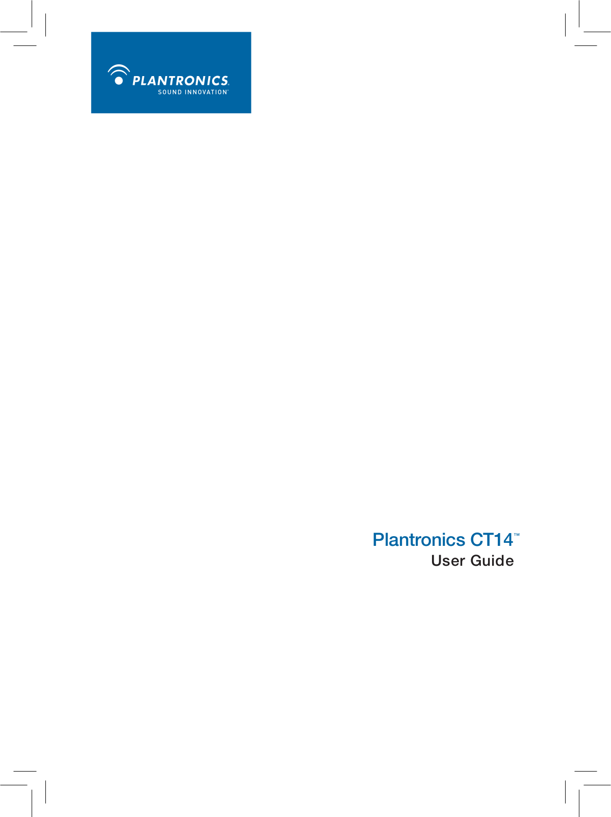 Plantronics CT14 User Manual