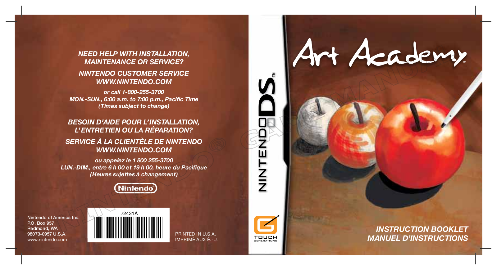 NINTENDO DS Art Academy User Manual