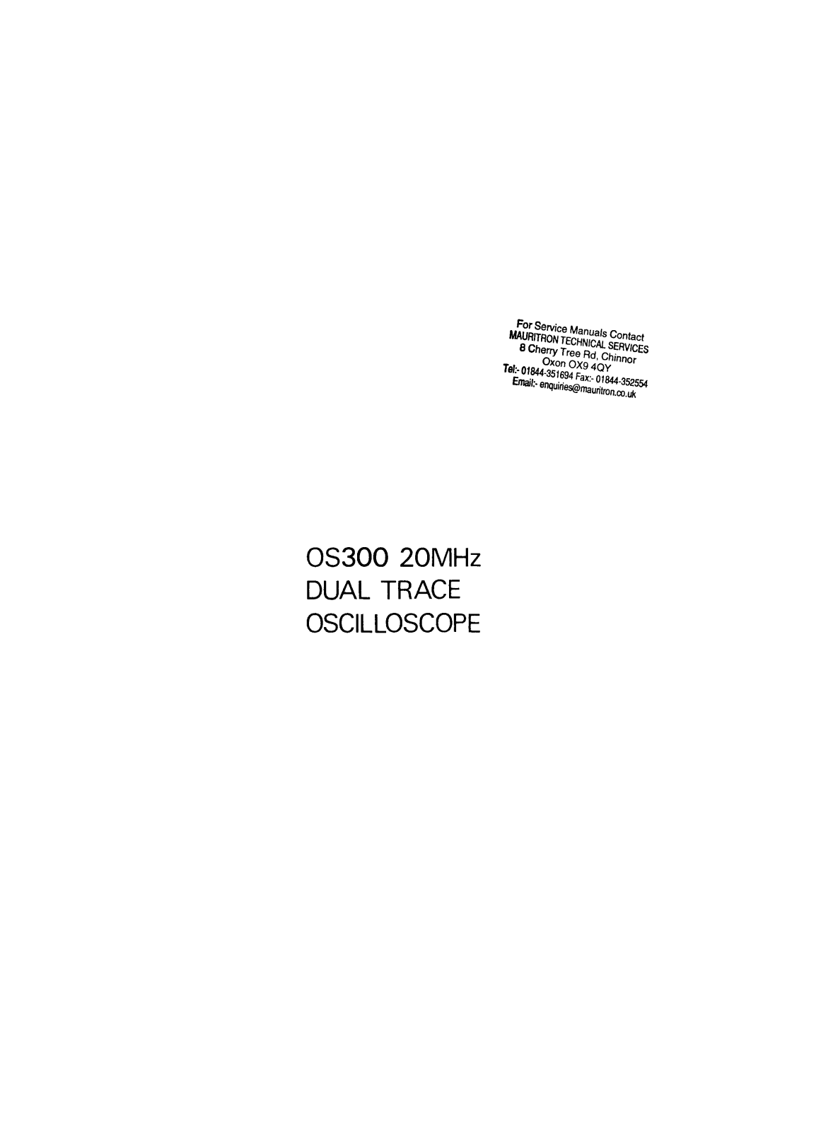 Gould Advance os300 Service Manual