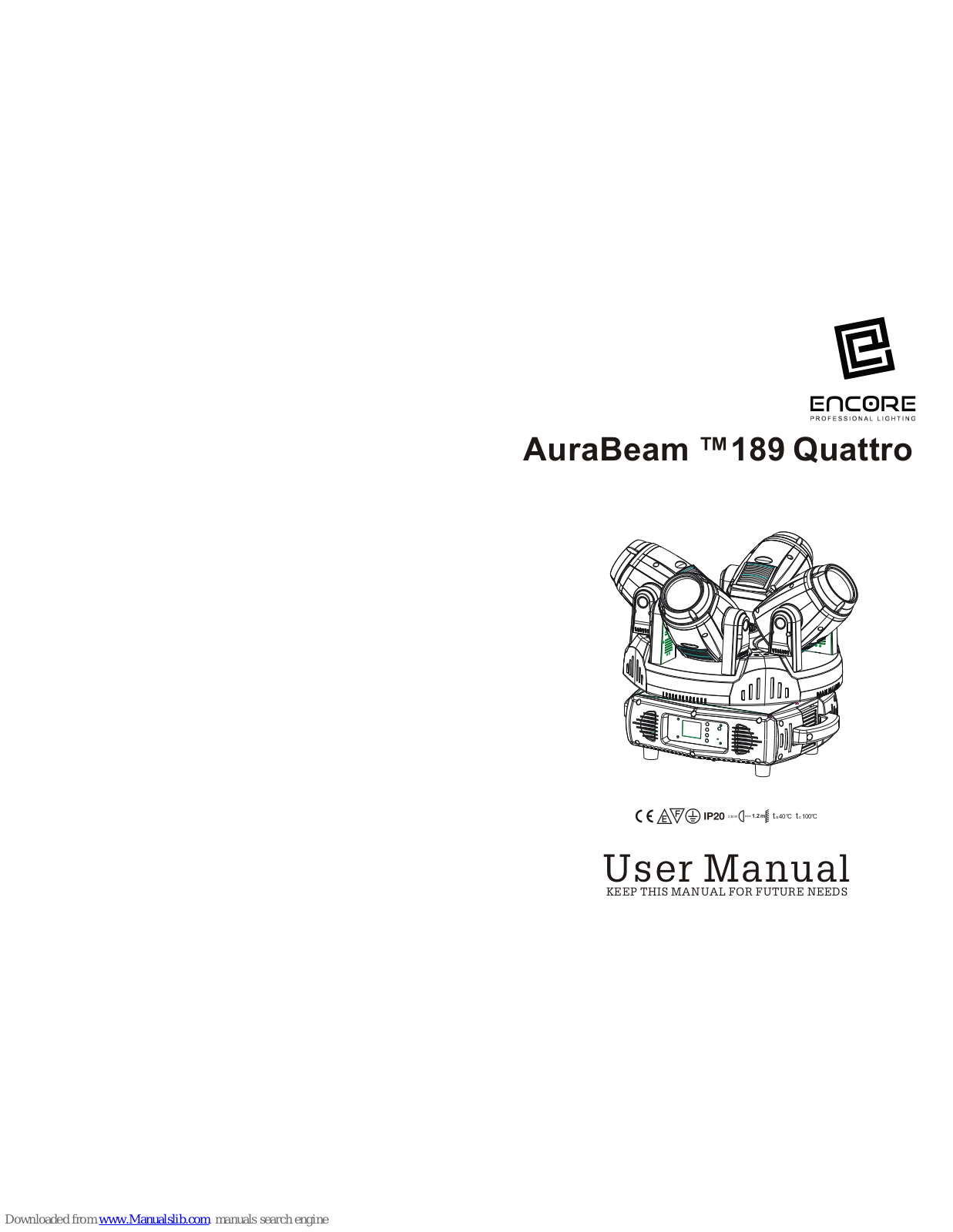 Encore AuraBeam 189 Quattro User Manual