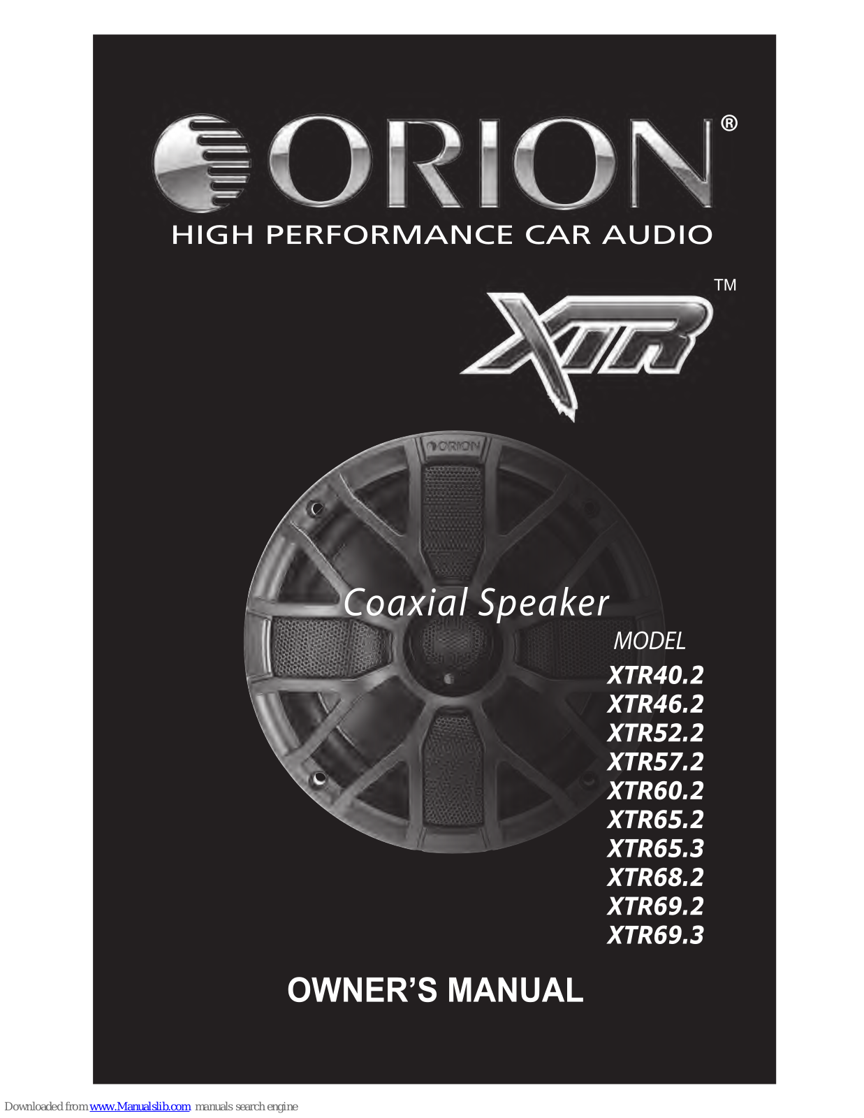 Orion XTR52.2, XTR40.2, XTR46.2, XTR60.2, XTR65.2 Owner's Manual