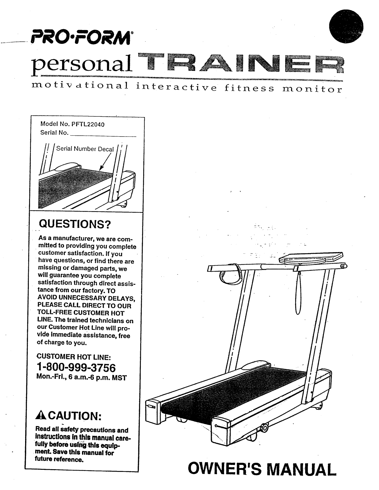 ProForm PFTL22040 User Manual