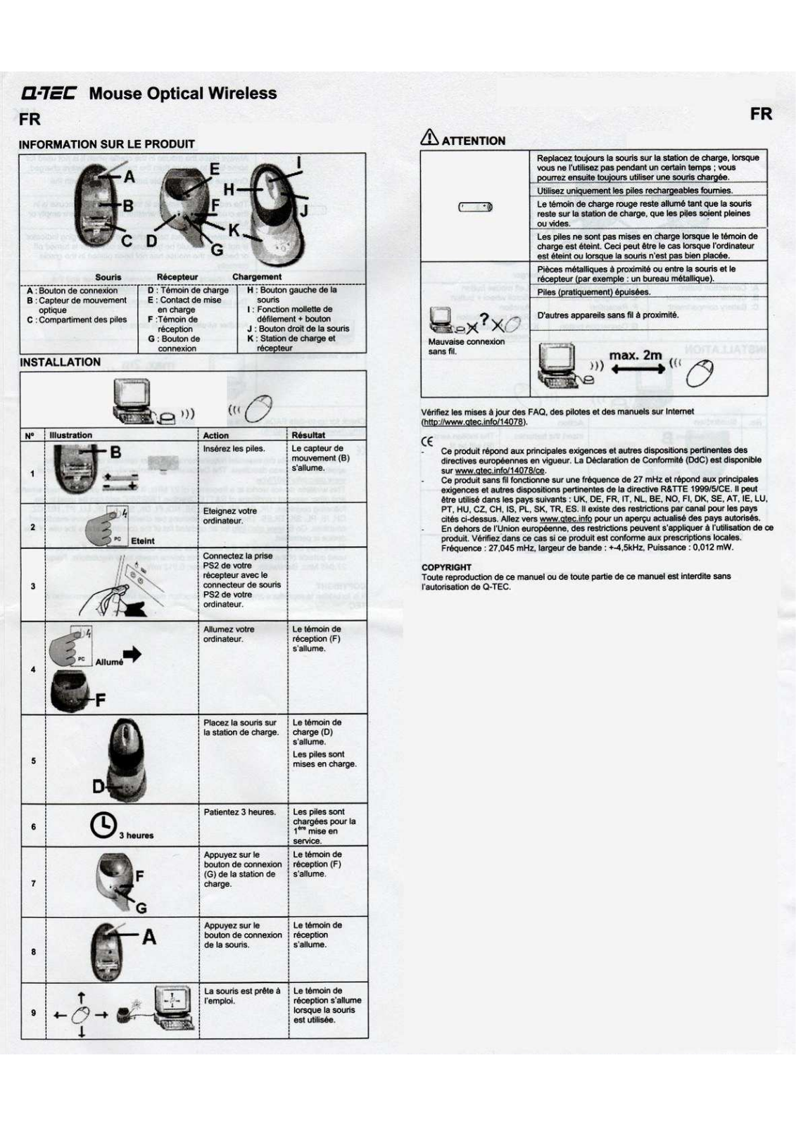 Q-TEC MOUSE OPTICAL WIRELESS User Manual