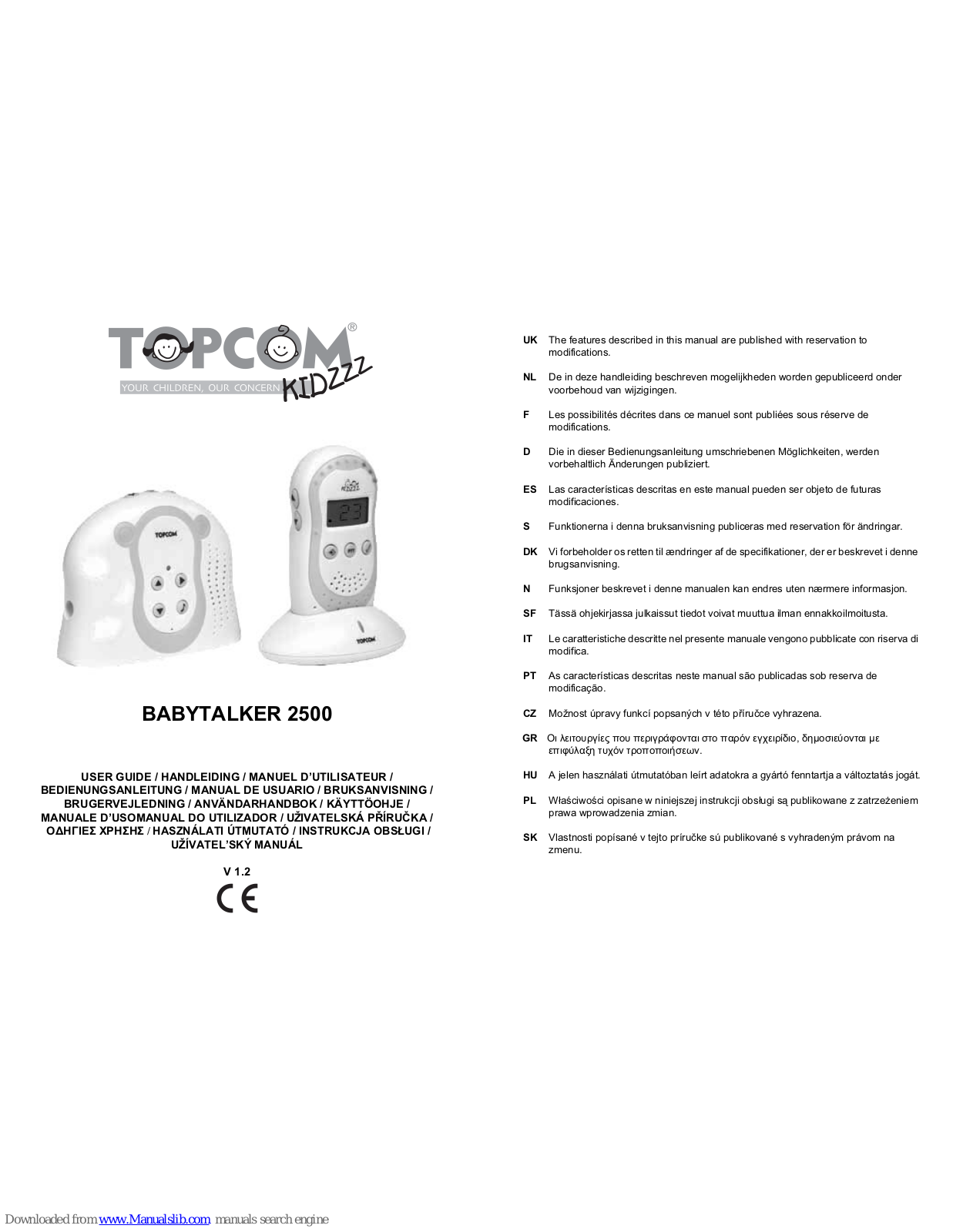 Topcom KIDZZZ BABYTALKER 2500 User Manual