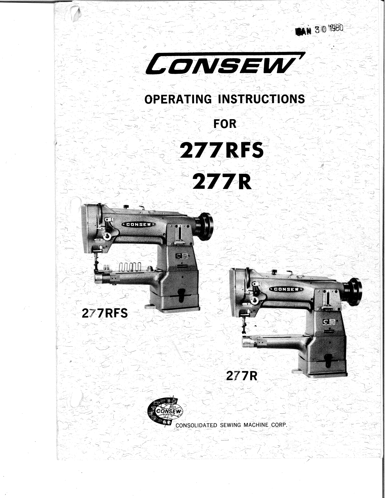 CONSEW 277R, 277RFS, 277RFS-OpMan, 277ROpMan Operating Instruction