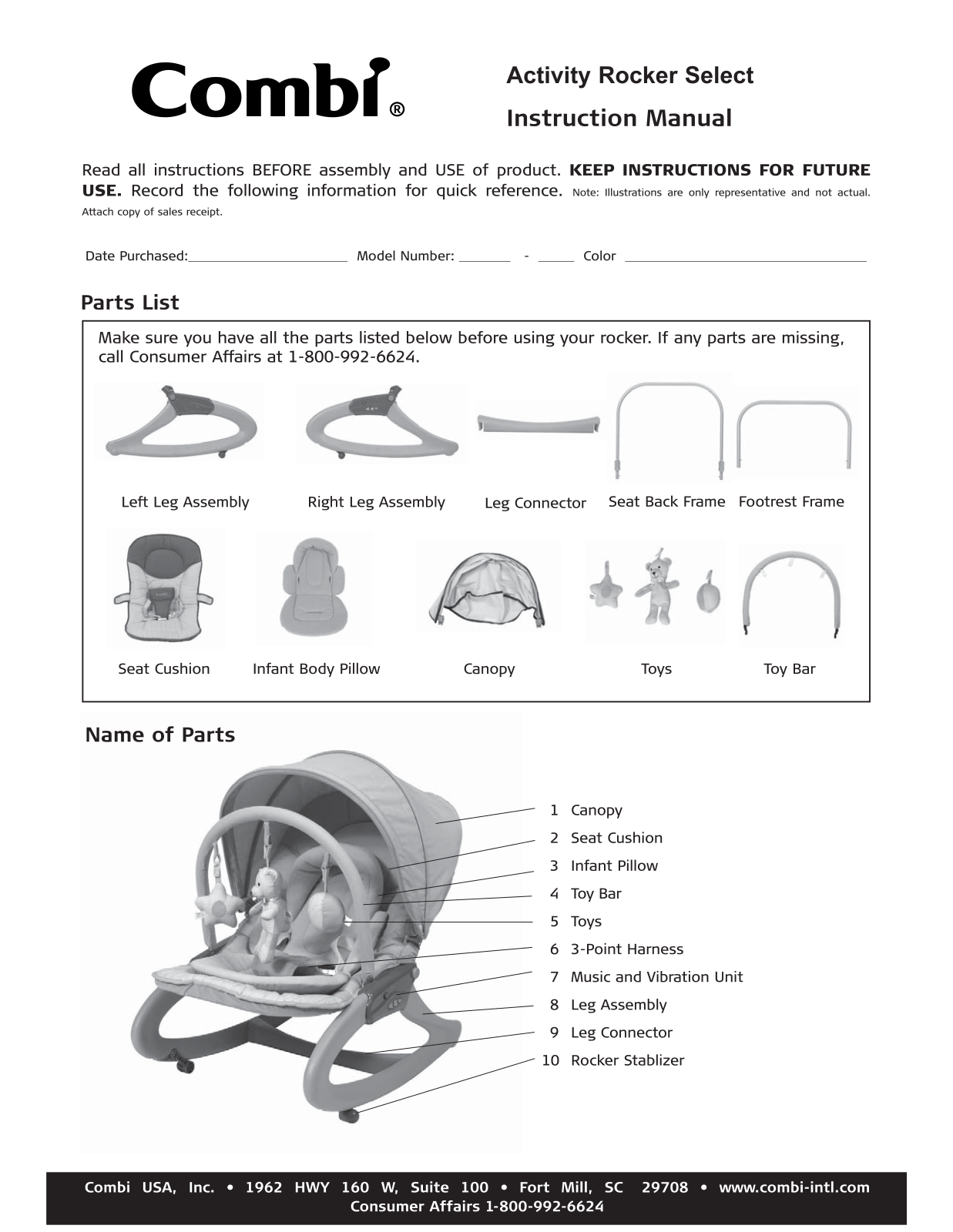 Combi Activity Rocker Select Owner's Manual